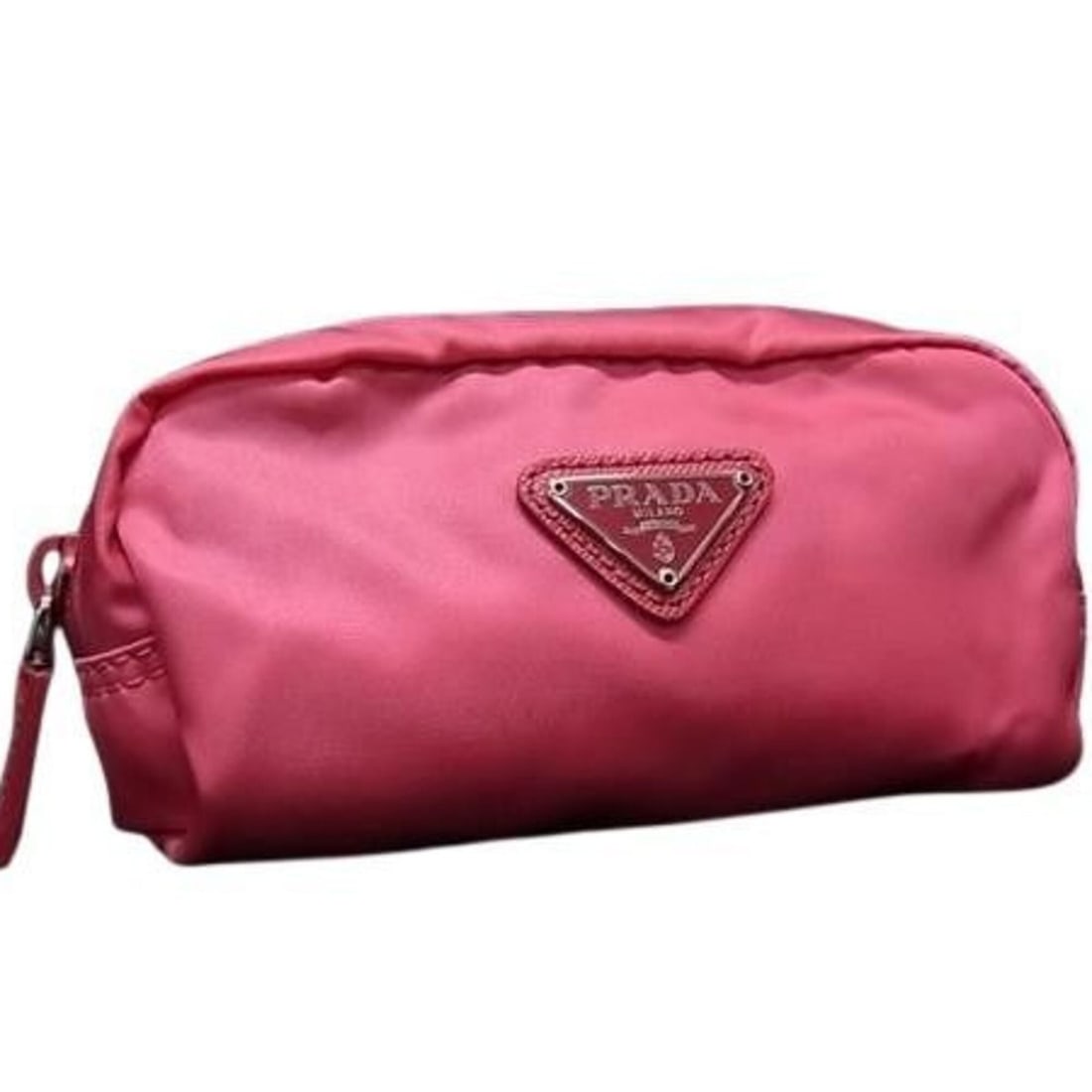 PRADA Triangle Pouch Bag 1N0175 Pink Tessuto Nylon x Saffiano Leather Women's: --- Catalog ---Category: SizeSize (HxWxD): 7cm x 14.5cm x 5cm / 2.75'' x 5.7'' x 1.96''Category: DesignType: PouchColor: PinkGender: WomenMaterial: Tessuto , Saffiano triangle Category: GeneralMPN: 1N