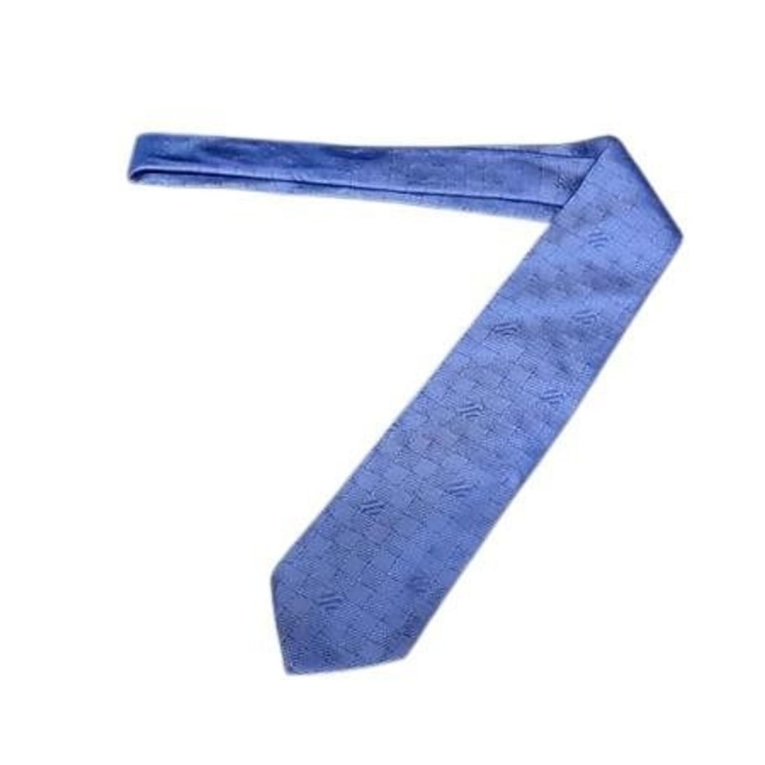 LOUIS VUITTON Louis Vuitton Cravat Damier Classic Blue Silk Necktie for Men (1 of 6)
