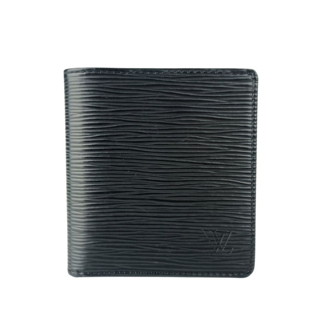LOUIS VUITTON Louis Vuitton Bi-fold Wallet Portefeuille Cartes Credit M63542 Black Epi Leather Men's (1 of 14)