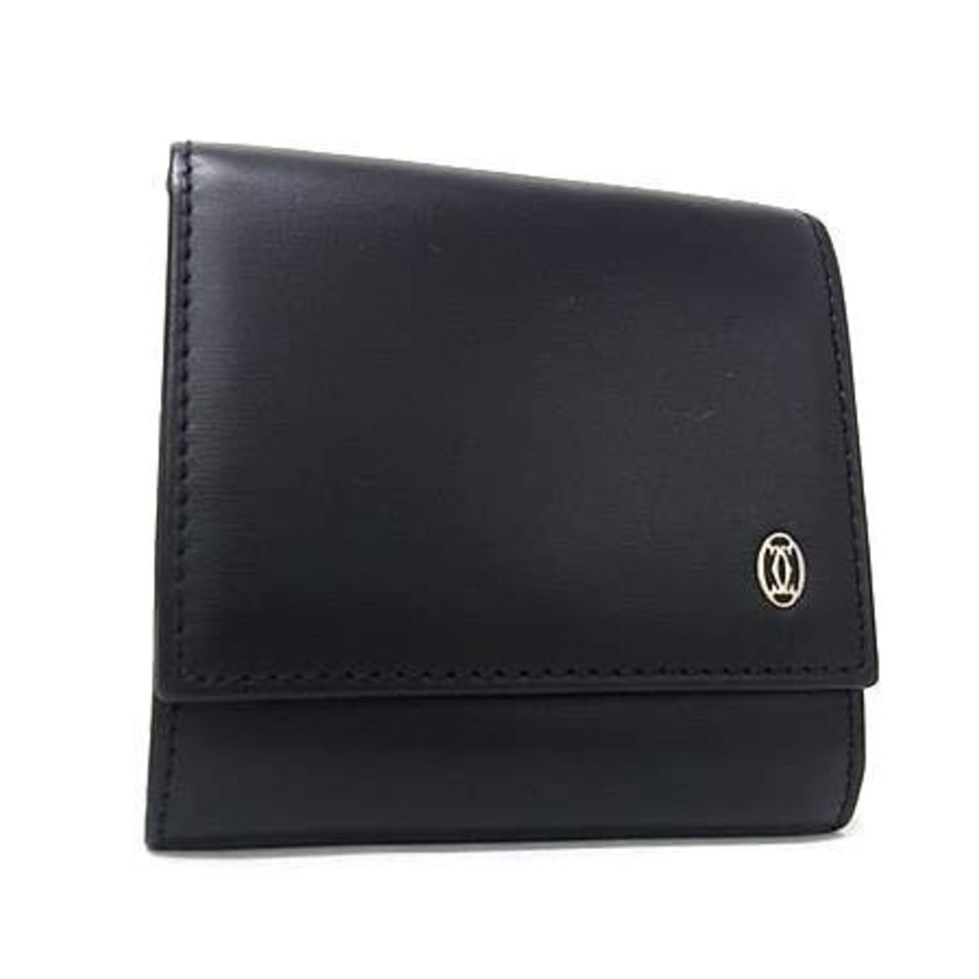 CARTIER Cartier Pasha Wallet/Coin Case, Black Leather, Men's (1 of 8)