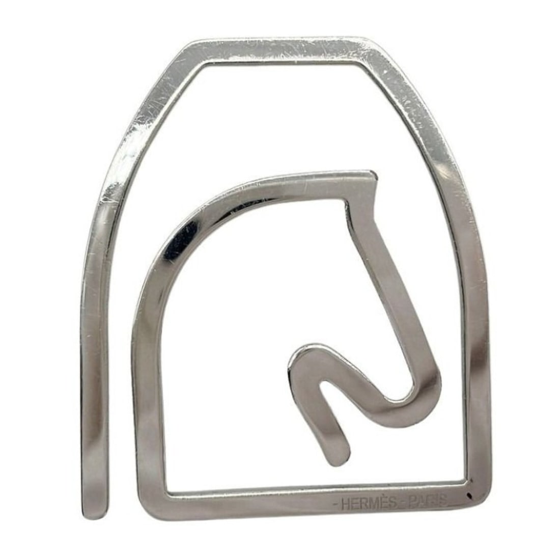 HERMES Hermes Money Clip Wallet Eskettle Silver Metal Men's Women's Cheval Horse (1 of 8)
