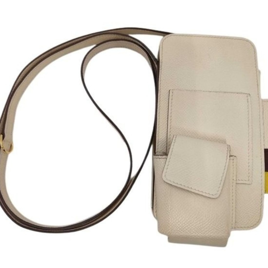 HERMES Hermes Phone Case Way Nata Rouge Sellier Jaune Naple Veau Epsom Women's: --- Catalog ---Category: SizeSize (HxWxD): 16.5cm x 8.7cm x 2.2cm / 6.49'' x 3.42'' x 0.86''Category: DesignType: PouchColor: Brown, White, YellowGender: WomenMaterial: Epsom leather Category: General