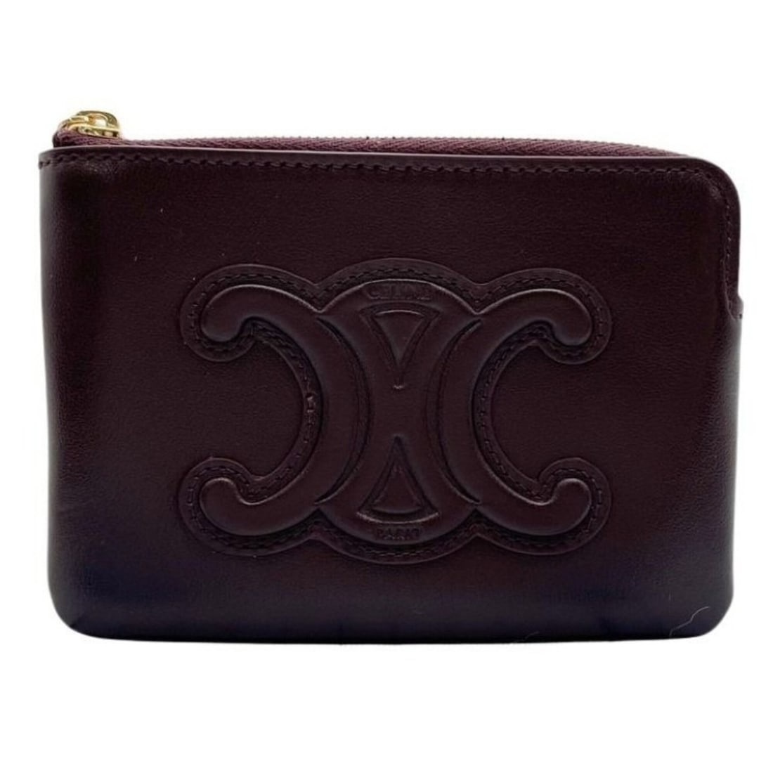 CELINE Celine wallet/coin case Cuile Triomphe coin purse Bordeaux leather women's: --- Catalog ---Category: SizeSize (HxWxD): 8.8cm x 12.8cm x 1.5cm / 3.46'' x 5.03'' x 0.59''Category: DesignType: Coin purse/coin caseColor: BordeauxGender: WomenMaterial: Leather Category: GeneralBra