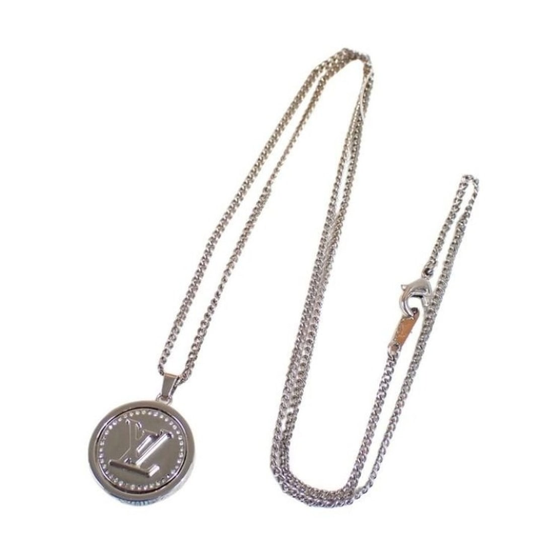 LOUIS VUITTON Louis Vuitton Necklace Pendant LV Catch M80184 Silver Gold Metal Men's Women's: --- Catalog ---Category: SizePendant Size: 20mm x 20mm / 0.78'' x 0.78''Neck Circumference: 66 cm / 25.98''Category: DesignColor: Gold, SilverGender: Men,WomenMaterial: MetalPendant Type: PendantNeckl