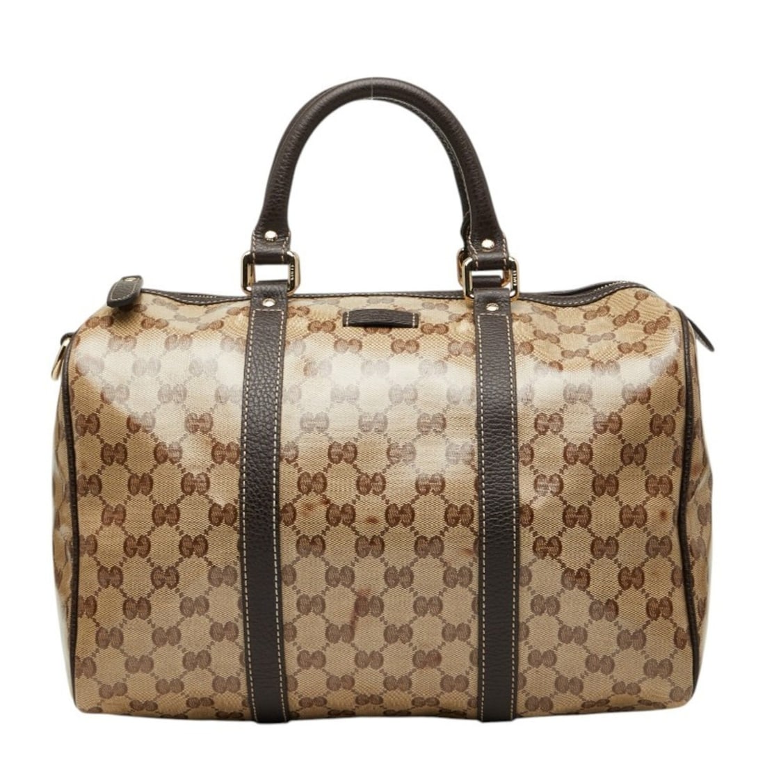 Gucci GG Crystal Boston Bag Handbag 265697 Beige Brown Leather Women's GUCCI: --- Catalog ---Category: SizeSize (HxWxD): 23cm x 32.5cm x 17cm / 9.05'' x 12.79'' x 6.69''Category: DesignType: Boston bag, HandbagColor: Beige, BrownGender: WomenMaterial: PVC , Leather Category: Ge