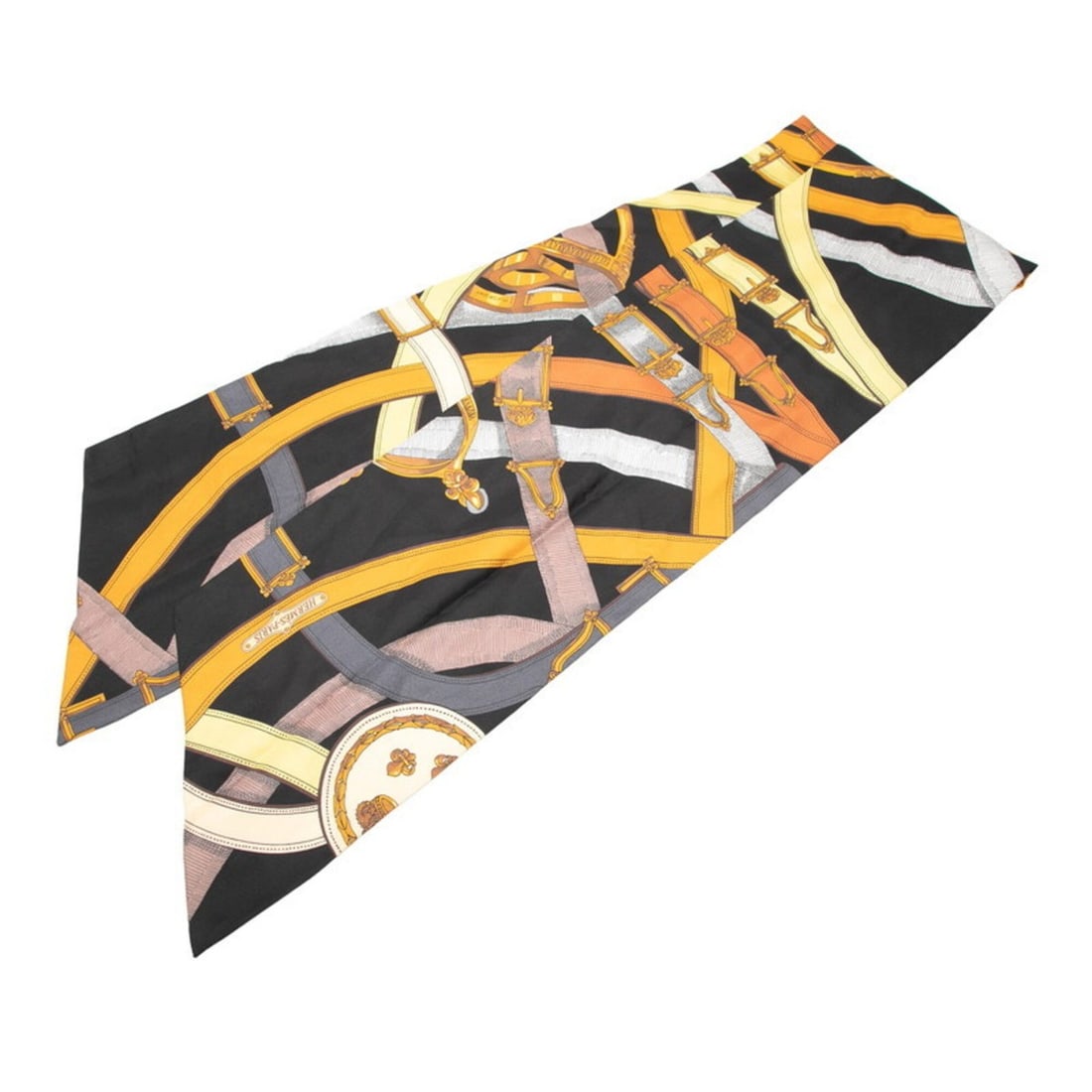 Hermes Maxi Twilly CAVALCADOUR Scarf Muffler Black Multicolor Silk Women's HERMES: --- Catalog ---Category: SizeSize (LxW): 20cm x 2.15m / 7.87'' x 84.64''Category: DesignType: ScarfColor: Black, Multi-colorGender: WomenMaterial: Silk Category: GeneralBrand: Hermes--- Item List ---S