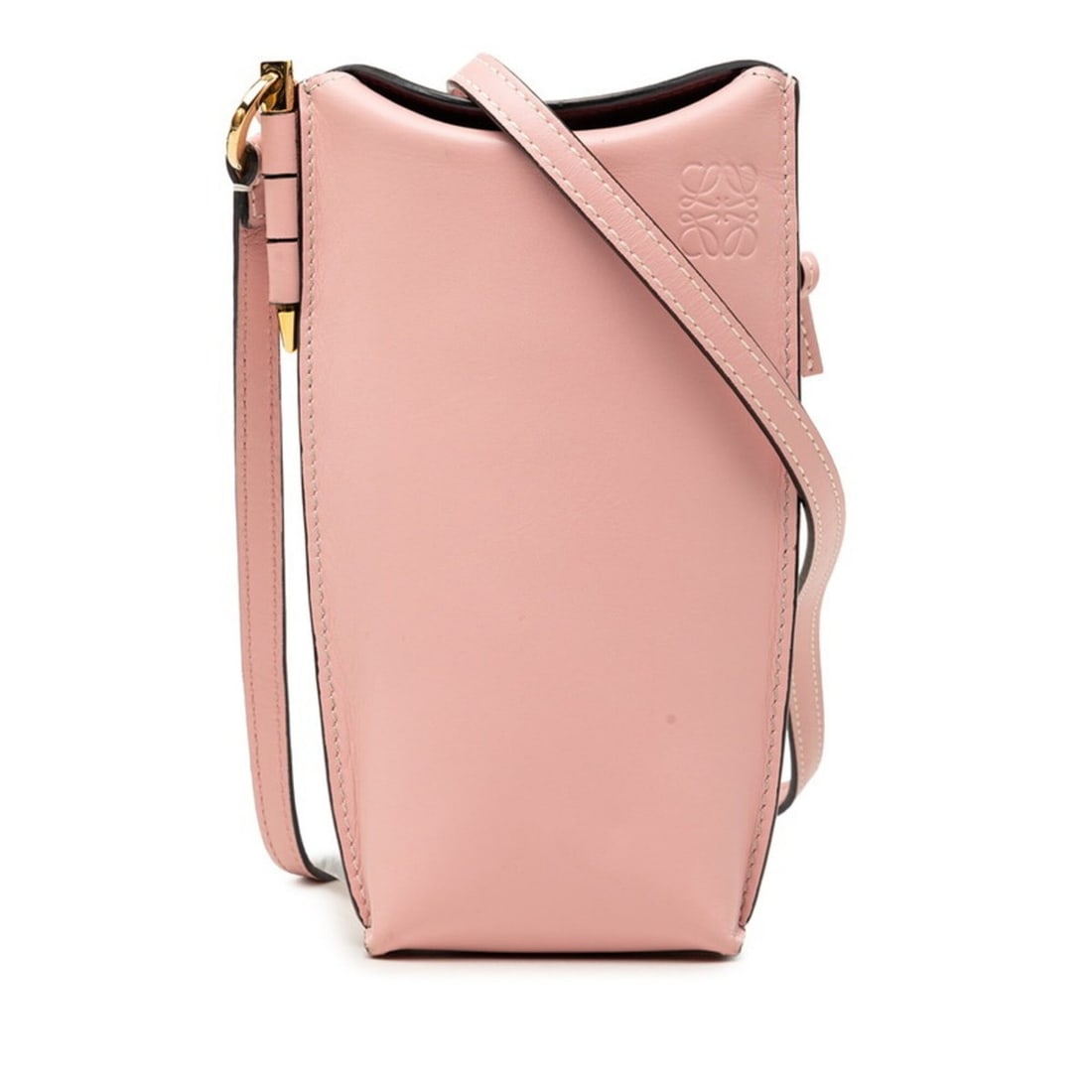 Loewe Anagram Gate Pocket Shoulder Handbag Pouch Pochette Pink Leather Women's LOEWE (1 of 17)