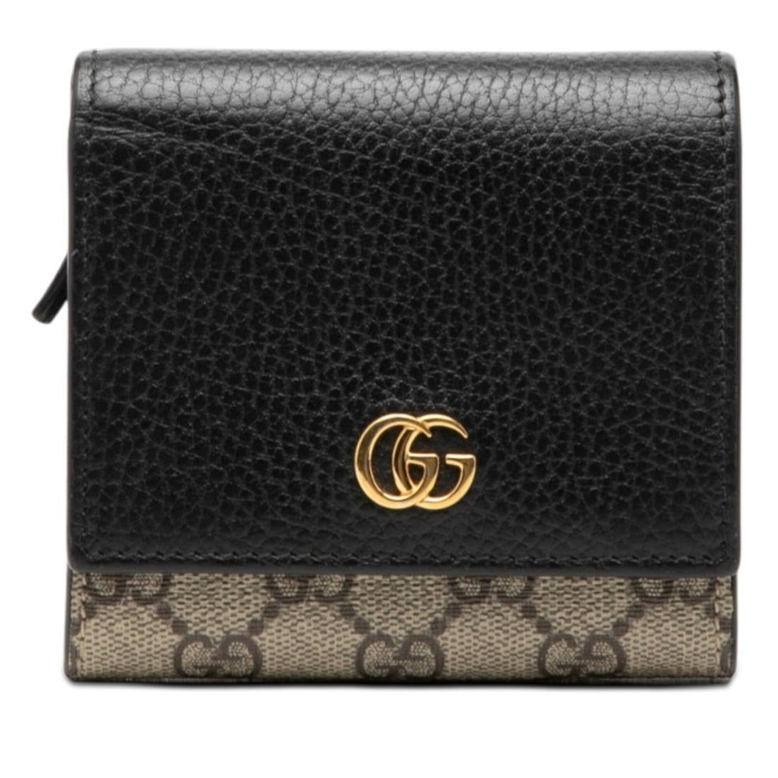 Gucci GG Supreme Marmont Logo L-shaped Zipper Bi-fold Wallet 598587 Beige Black Leather Women's: --- Catalog ---Category: SizeSize (HxWxD): 10.5cm x 11cm x 3.5cm / 4.13'' x 4.33'' x 1.37''Category: DesignType: Wallet (bi-fold)Color: Beige, BlackGender: WomenMaterial: PVC , Leather Category: