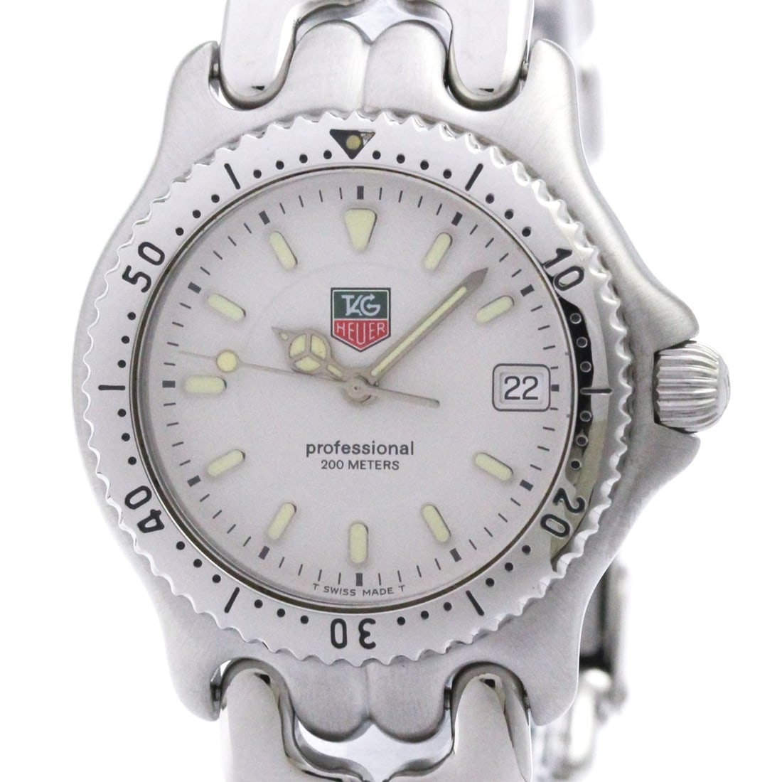 TAG HEUER Sel Professional 200M Steel Mid Size Watch WG1212 Polished: --- Catalog ---Category: SizeCase Diameter: 34mm / 1.34''Category: DesignType: WristwatchStyle: Dress/FormalGender: UnisexColor (Dial): WhiteMaterial (Band): Stainless steelMaterial (Case): Stainless 