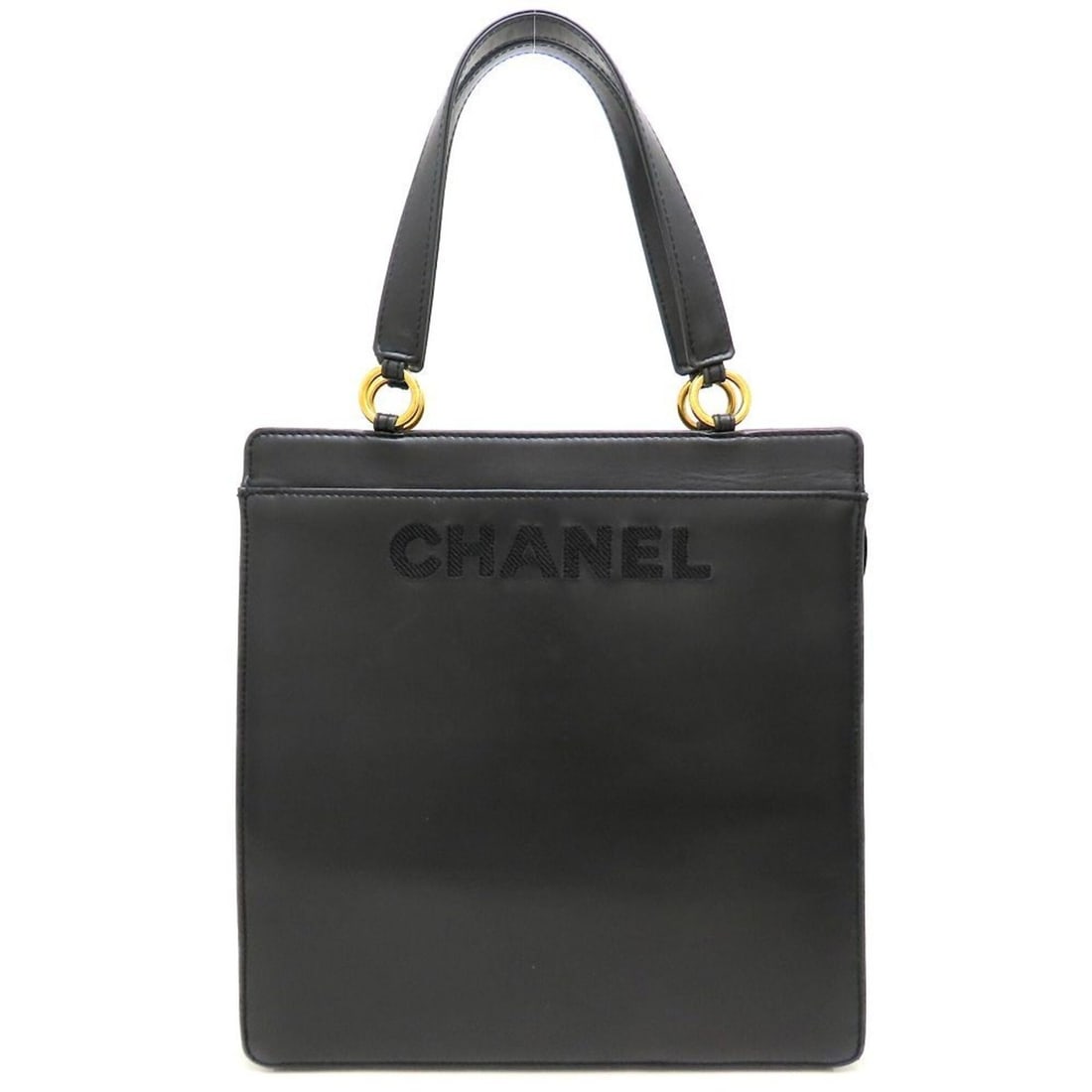CHANEL handbag/tote bag, lambskin, black, women's /353300: --- Catalog ---Category: SizeSize (HxWxD): 28cm x 27cm x 9.5cm / 11.02'' x 10.62'' x 3.74''Category: DesignType: Handbag, Tote bagColor: BlackGender: WomenMaterial: Leather Category: GeneralBrand: Cha