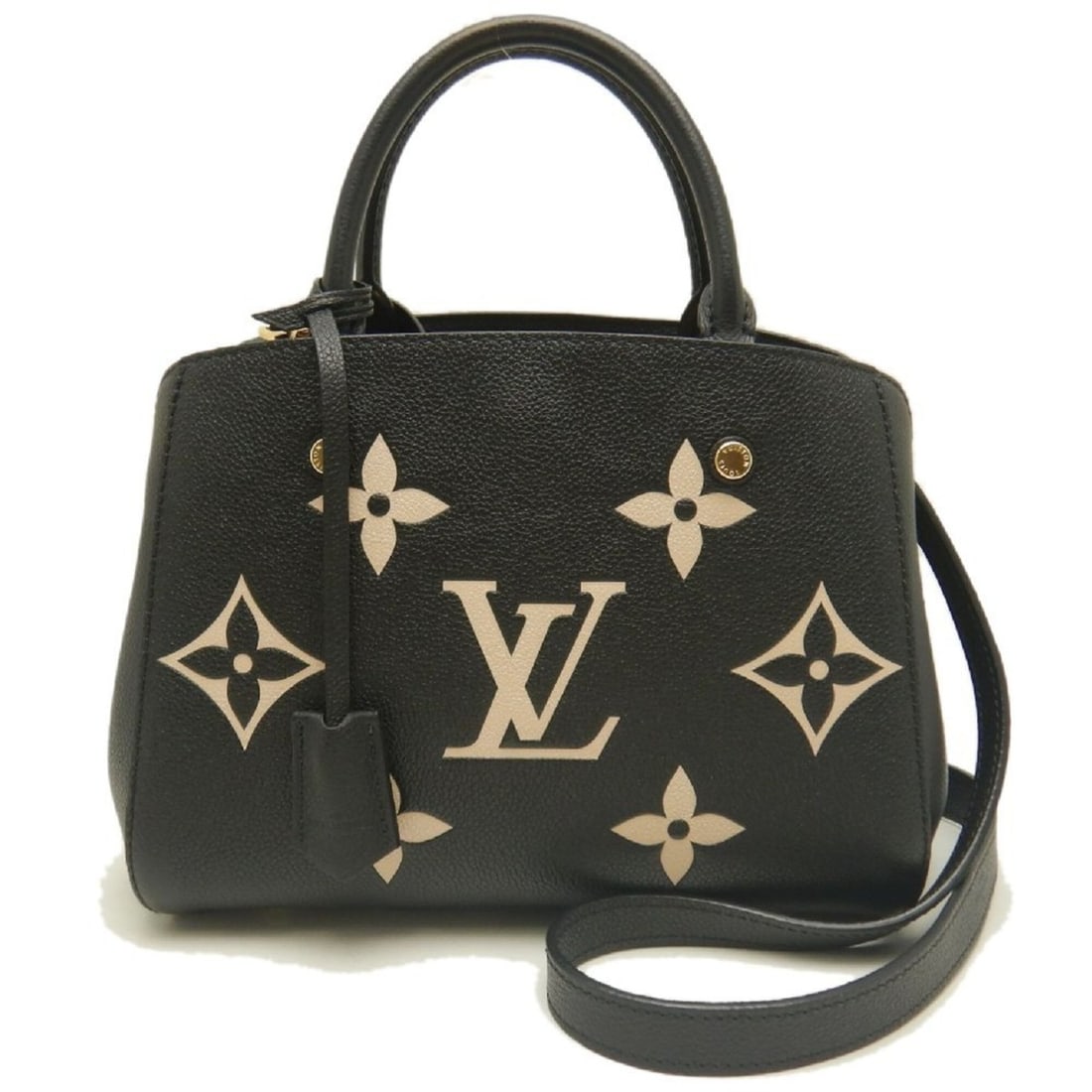 LOUIS VUITTON Louis Vuitton Empreinte Montaigne BB M45778 Handbag Noir Crème Women's /253895 (1 of 18)