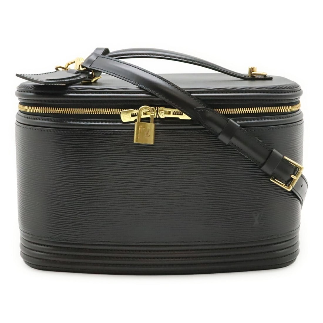 LOUIS VUITTON Louis Vuitton Epi Nice Handbag Vanity Bag Shoulder Leather Noir Black M48012 (1 of 10)