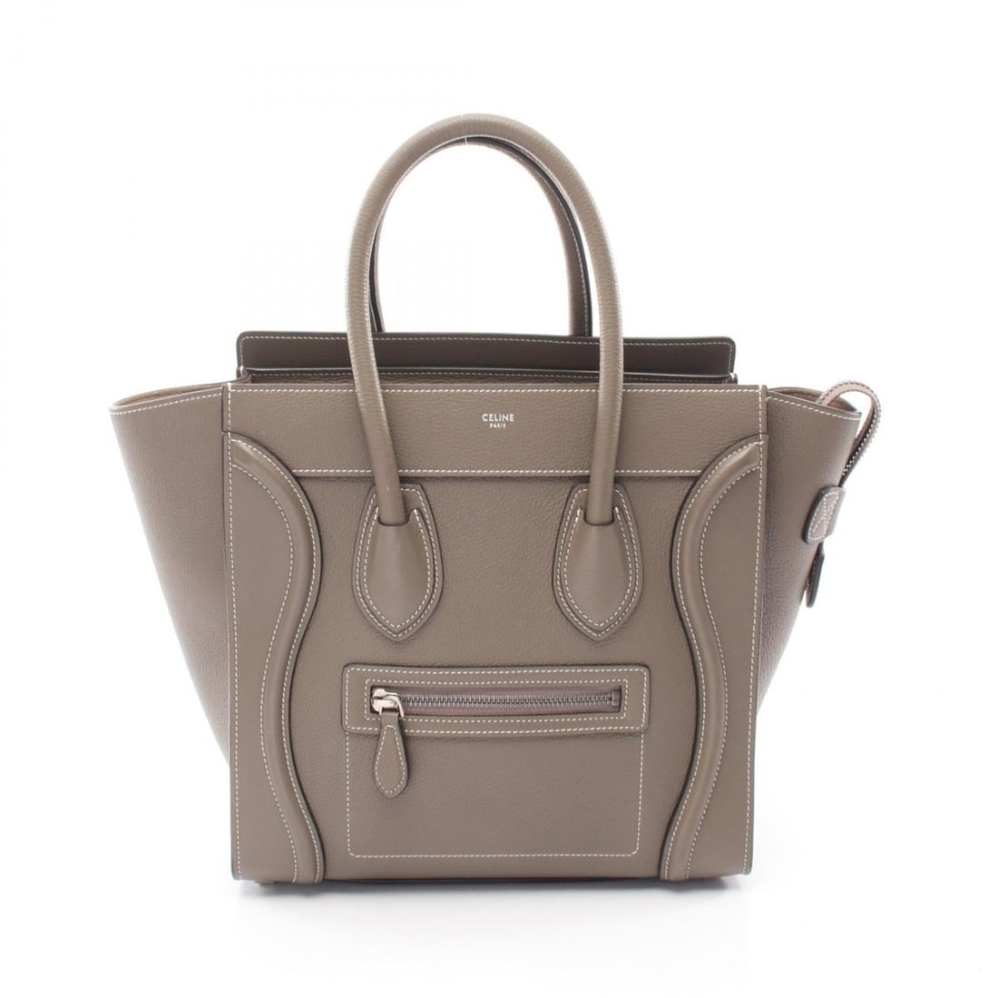 Celine Luggage Micro Shopper Handbag, Leather, Women's, Beige, 189793 (1 of 8)