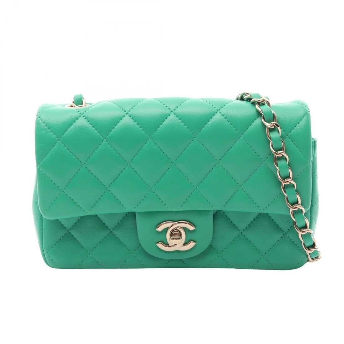 Chanel Mini Matelassé 20 Shoulder Bag/Handbag, Lambskin Leather, Women's, Green, A69900 (1 of 9)