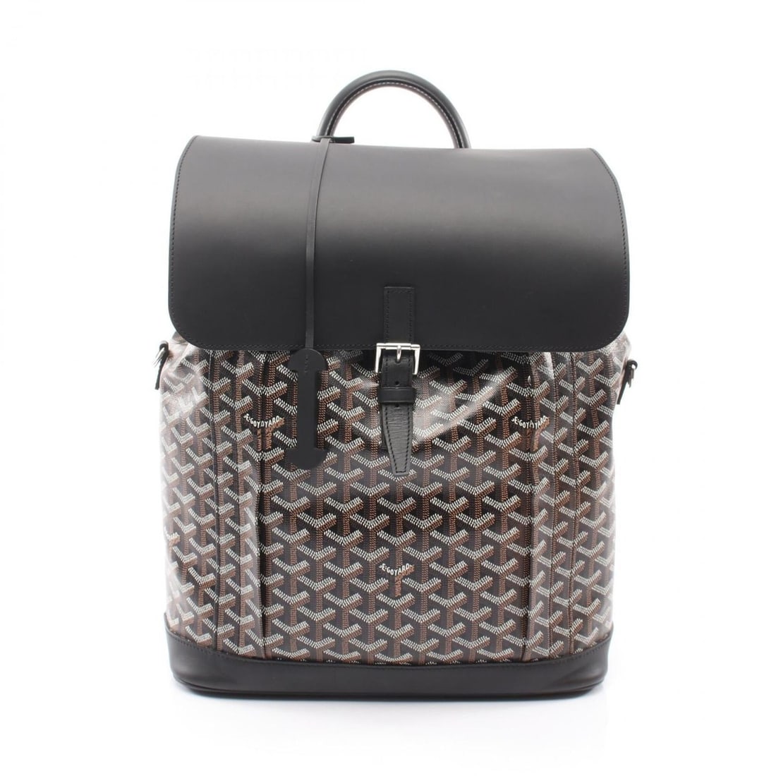 Goyard Alpin MM Backpack/Handbag, Coated Canvas and Leather, Women's, Black/Multicolor: --- Catalog ---Category: SizeSize (HxWxD): 36cm x 31cm x 15cm / 14.17'' x 12.2'' x 5.9''Category: DesignType: BackpackColor: Black, Multi-colorGender: WomenMaterial: Coated canvas , Leather Category: 