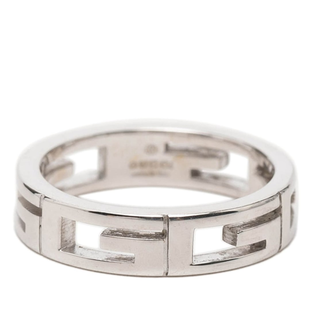 Gucci G-logo ring, size 11, 18KWG white gold 750, women's. (1 of 12)