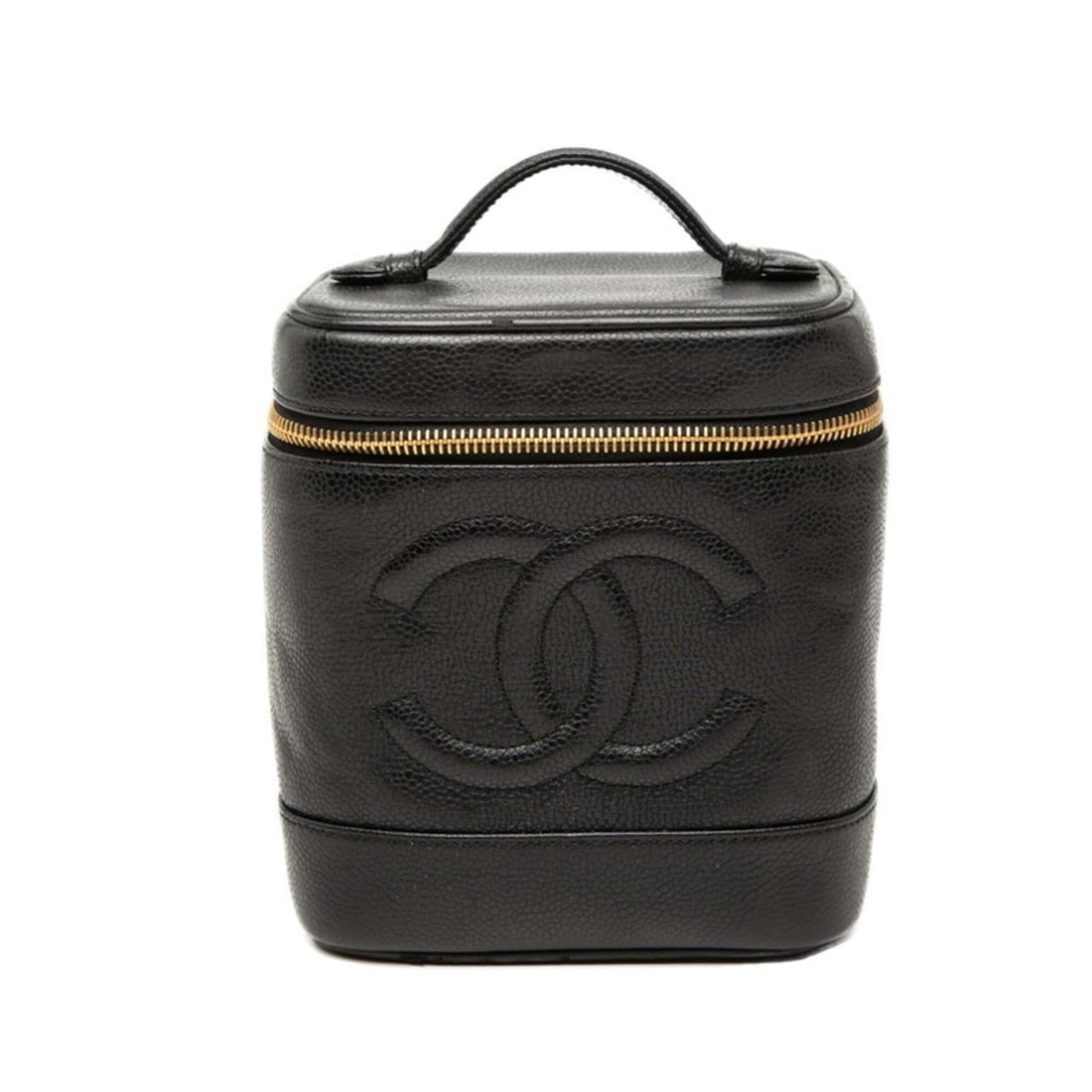 Chanel Coco Mark Vanity Bag Handbag Black Caviar Leather Women's CHANEL (1 of 11)