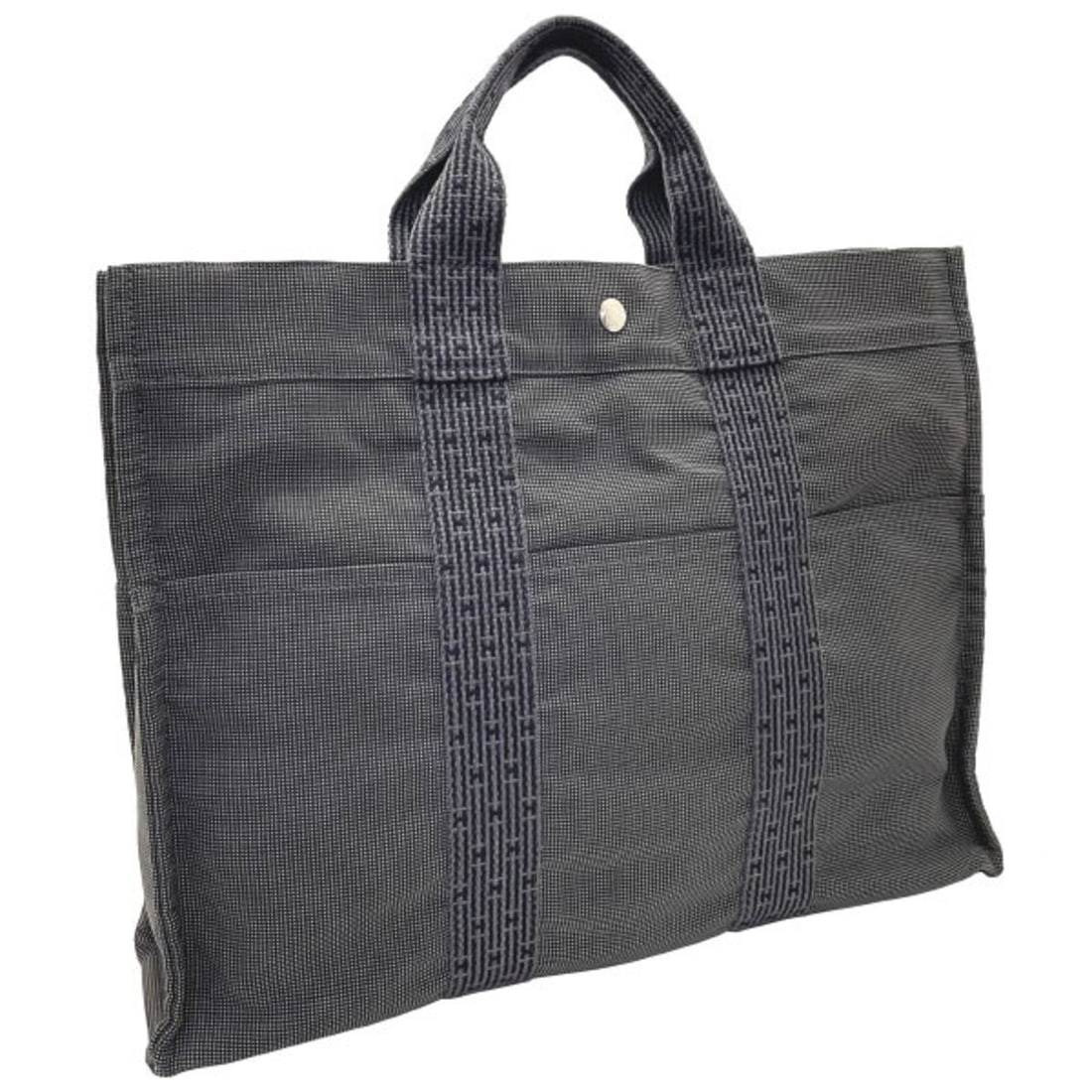 Hermes Tote Bag, Herline MM, Nylon Canvas, Gray, HERMES Handbag, Men's, Women's, Unisex, AHN-12245 (1 of 10)