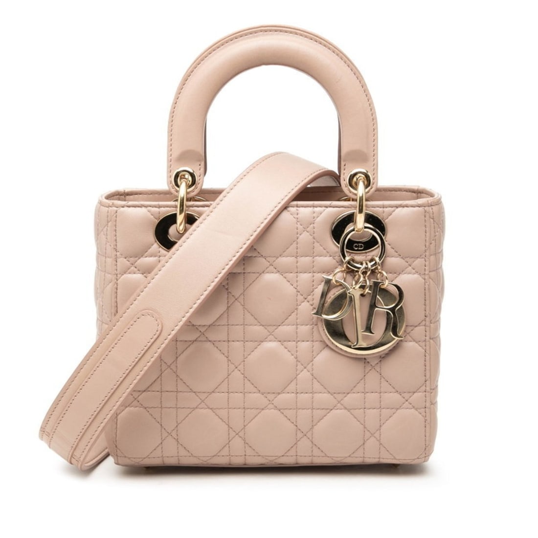 Christian Dior Dior Cannage My Lady Handbag Shoulder Bag 2-Way Beige Leather Women's (1 of 7)