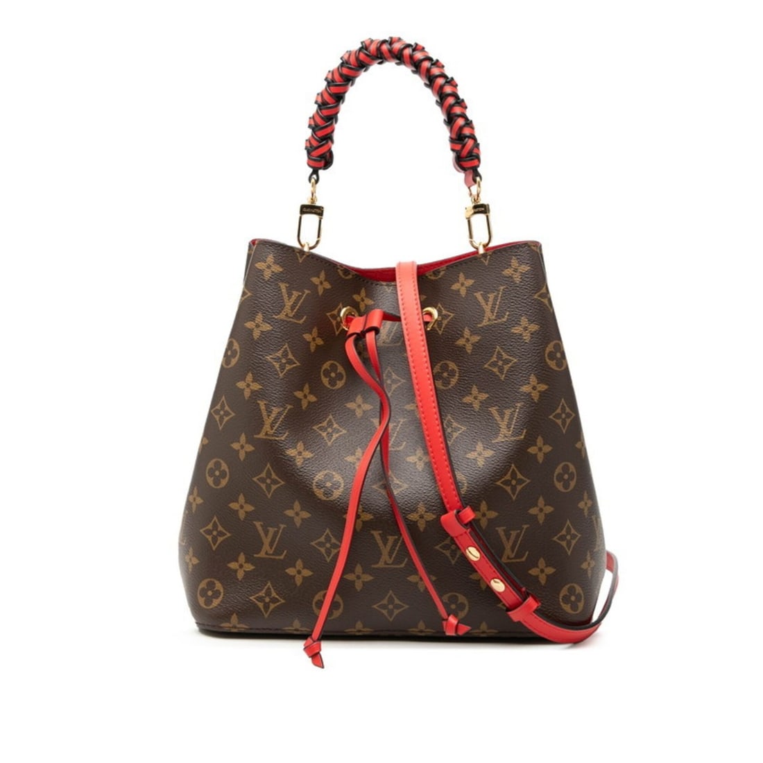Louis Vuitton Monogram NeoNoe Handbag Shoulder Bag 2WAY M44021 Coquelicot Red Brown Leather Women's (1 of 7)
