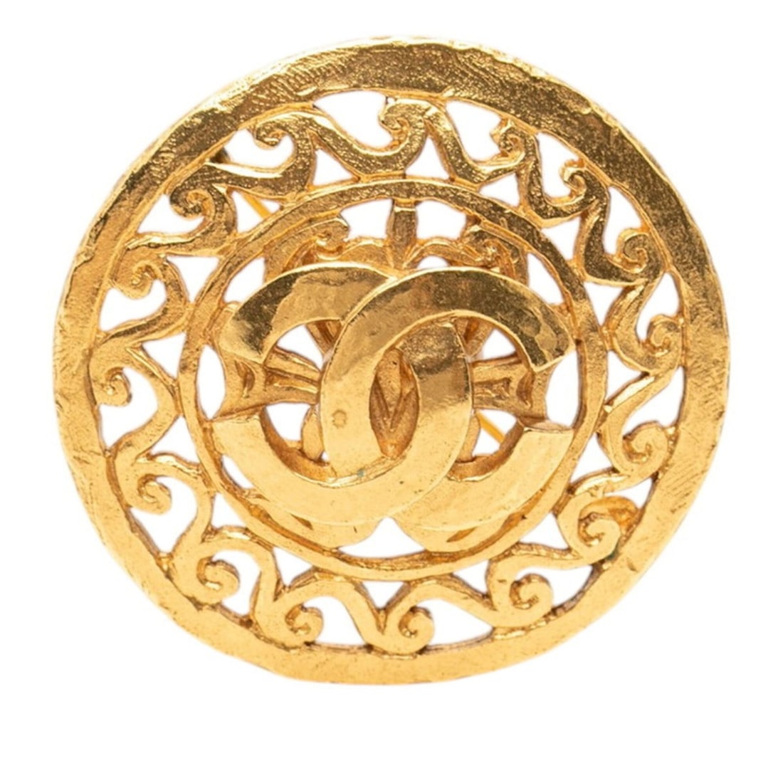 Chanel Vintage Coco Mark Brooch, Gold Plated, Women's CHANEL: --- Catalog ---Category: SizeSize (HxWxD): 4.45cm x 4.45cm / 1.75'' x 1.75''Category: DesignType: BroochColor: GoldGender: WomenMaterial: Gold platingCategory: GeneralBrand: Chanel--- Item List ---Sec