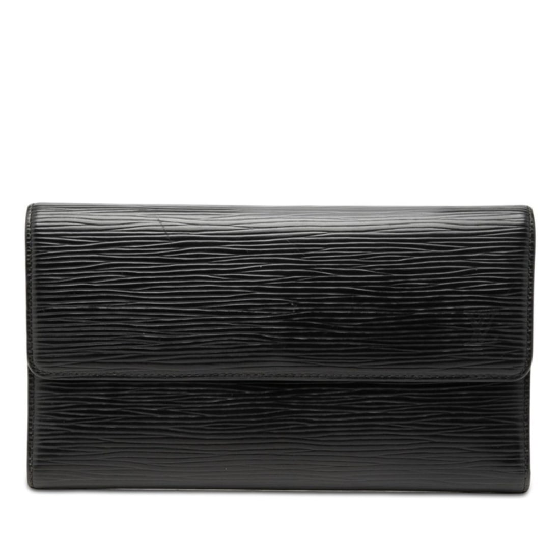 Louis Vuitton Epi Portefeuille Tresor International Long Wallet M63382 Noir Black Leather Women's: --- Catalog ---Category: SizeSize (HxWxD): 10.5cm x 19cm x 1cm / 4.13'' x 7.48'' x 0.39''Category: DesignType: Long wallet (bi-fold)Color: Black, NoirGender: WomenMaterial: Cuir Ombre leather Category