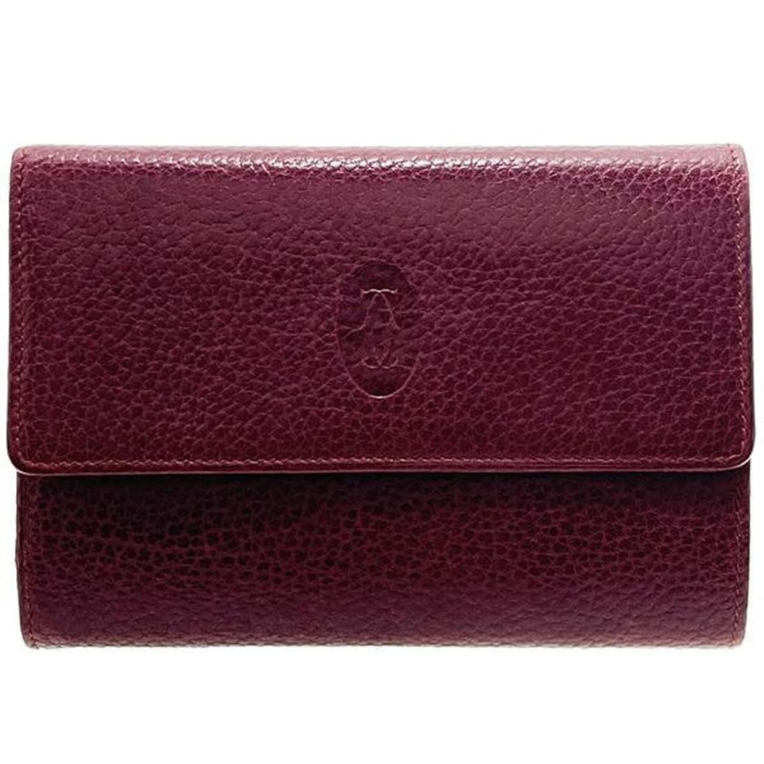 Cartier Must Line Tri-fold Wallet, Leather, Bordeaux, 2C L-shaped, Medium Compact, Women's, NN-17379 (1 of 9)