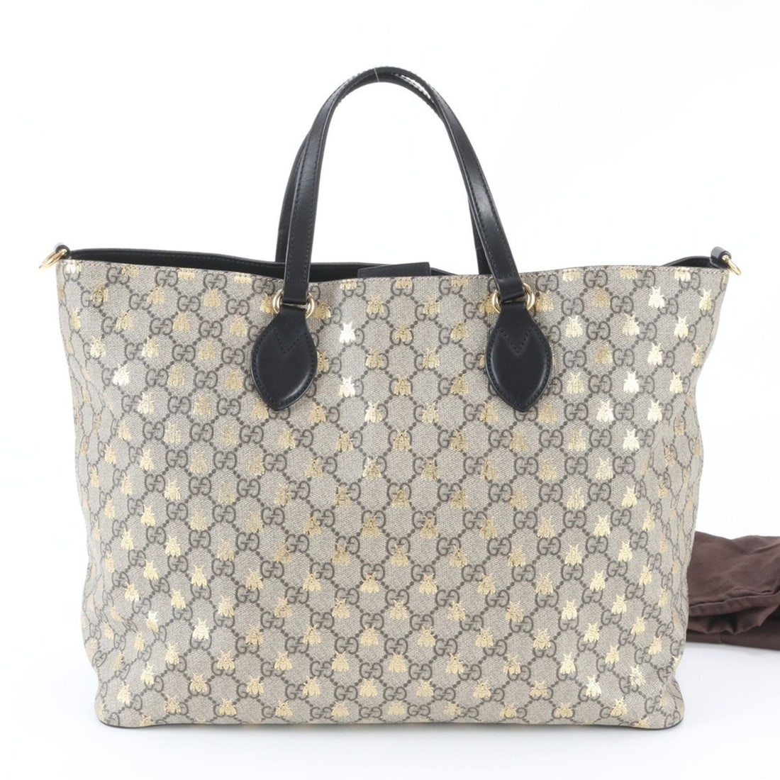 Gucci GG Supreme Bee 453705 Leather Tote Bag Handbag Shoulder Women's: --- Catalog ---Category: SizeSize (HxWxD): 30cm x 37cm x 16cm / 11.81'' x 14.56'' x 6.29''Category: DesignType: Handbag, Shoulder bag, Tote bagColor: BrownGender: Women,MenMaterial: Leather , Coated