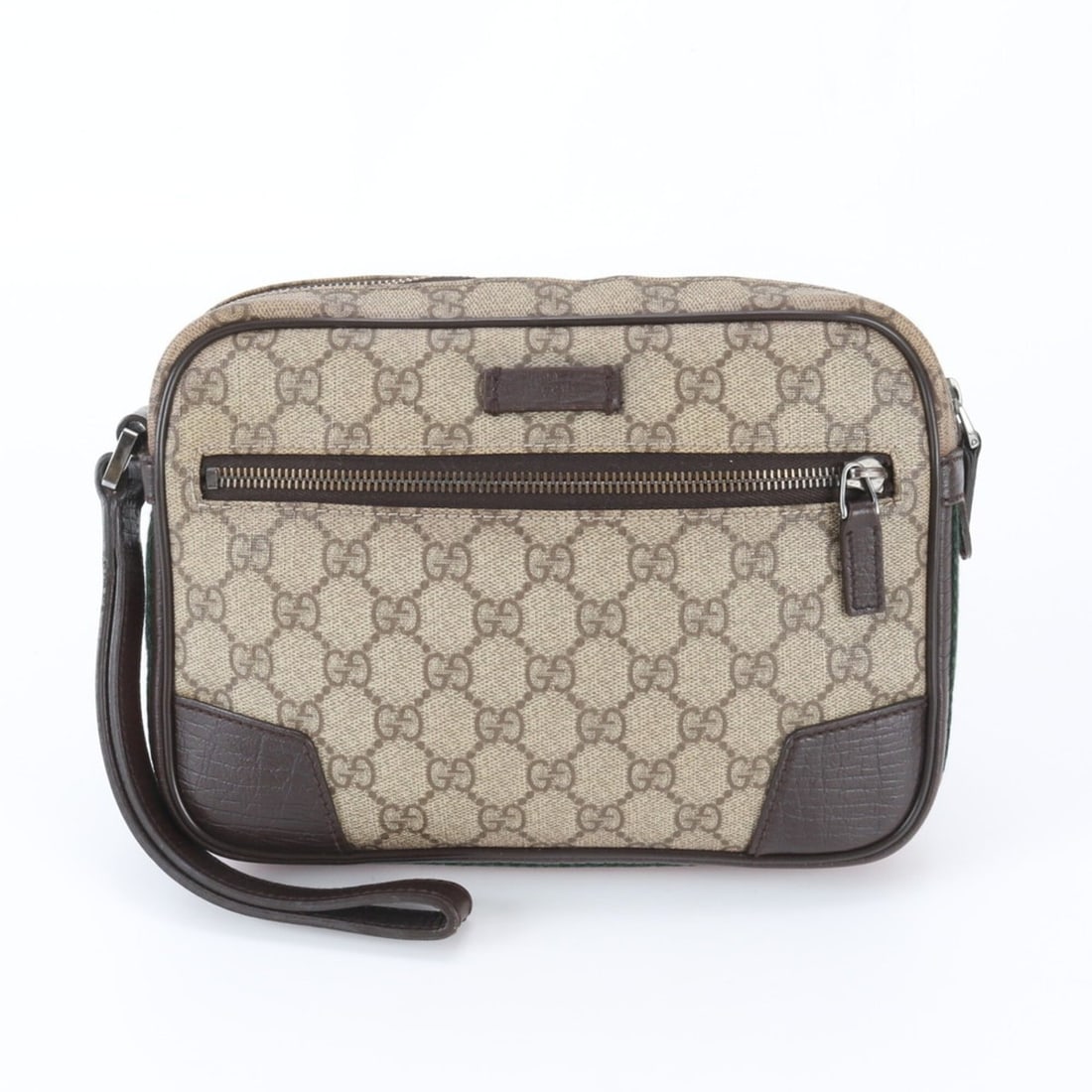 Gucci GG Supreme Sherry Line 152599 Leather Second Bag Clutch Handbag Pouch for Men: --- Catalog ---Category: SizeSize (HxWxD): 17cm x 24cm x 4.5cm / 6.69'' x 9.44'' x 1.77''Category: DesignType: Clutch bag, PouchColor: BrownGender: MenMaterial: Leather , Coated canvas Category: