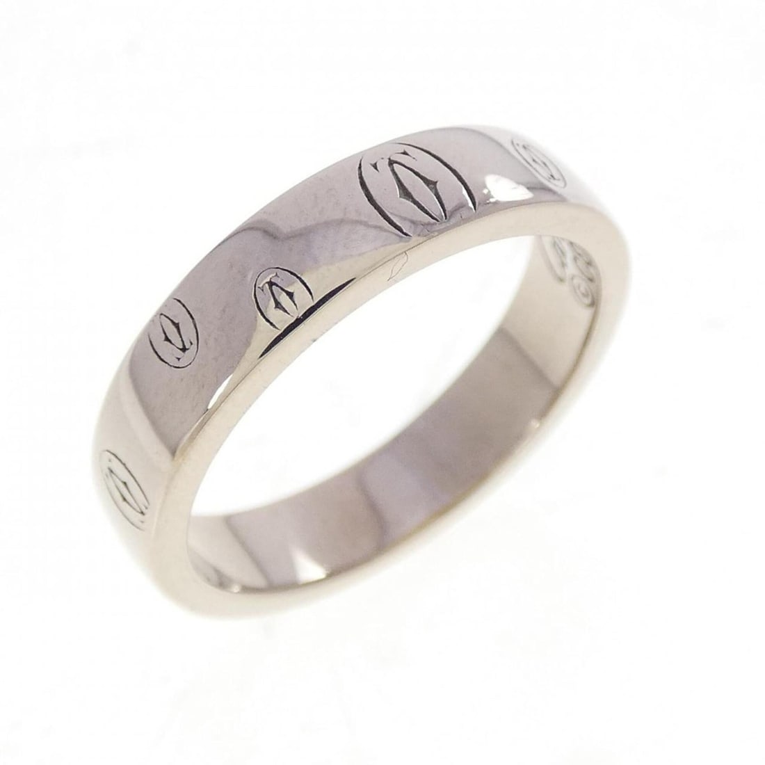 Cartier Happy Birthday Ring: --- Catalog ---Category: SizeWidth: 3.9mm / 0.15''Weight: 5g / 0.17oz.JP Size: 10US Size: 5.5Category: DesignType: Band ringGender: WomenMaterial: White gold (18K)Category: GeneralLine: Happy Birthday
