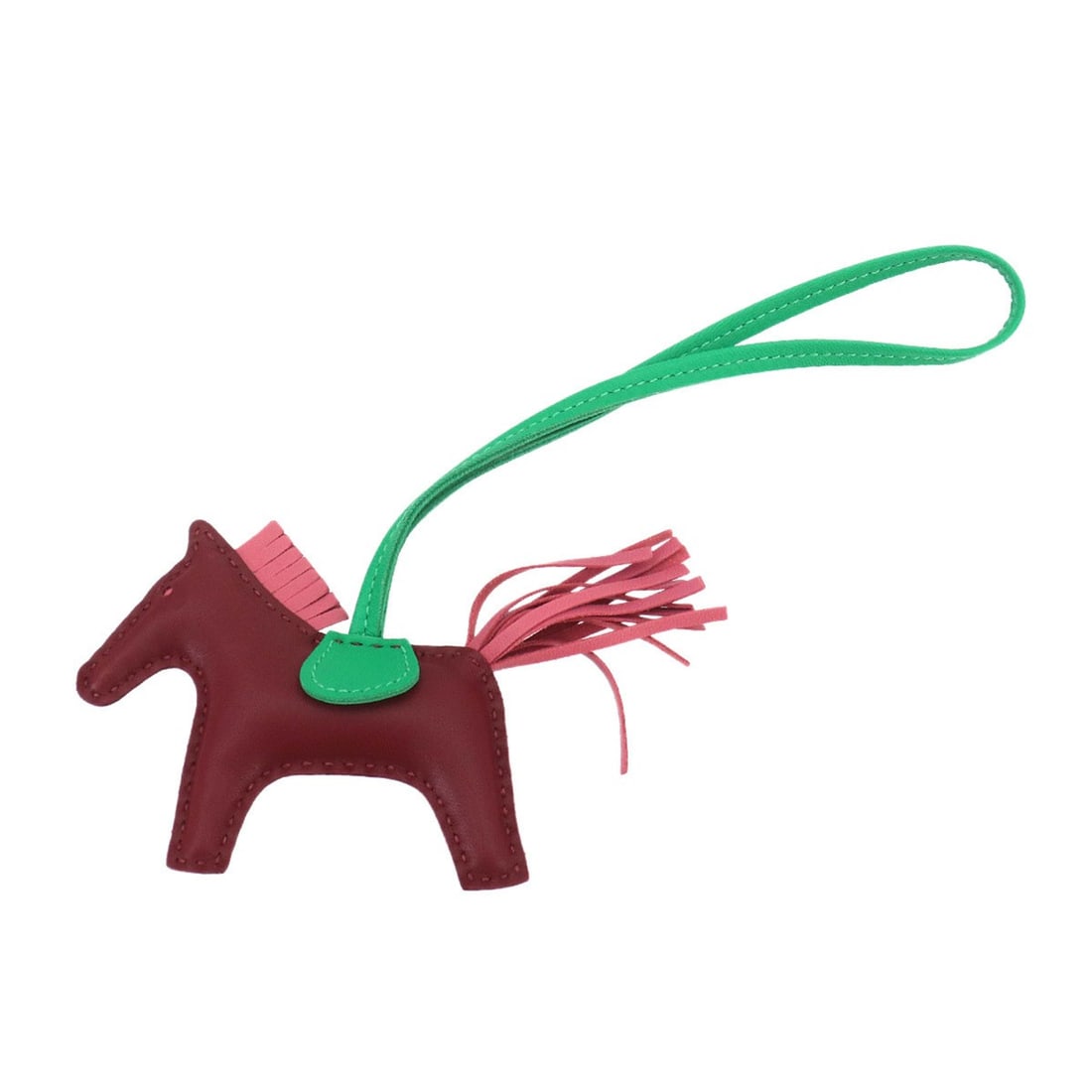 Hermes Rodeo PM Accessory Bag Charm, Agneau Milo, Rouge H, A Stamp.: --- Catalog ---Category: SizeSize (HxWxD): 75.00mm x 125.00mm / 2.95'' x 4.92''Category: DesignType: Handbag charmColor: Mint green, Rouge HGender: Men,WomenMaterial: Agneau MiloCategory: GeneralBrand