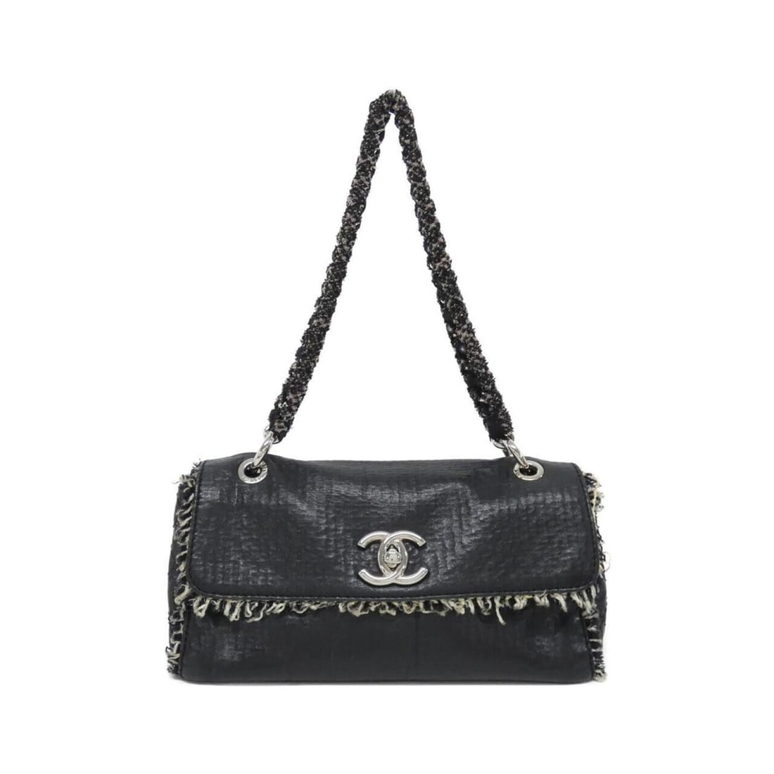 Chanel 47837 Shoulder Bag: --- Catalog ---Category: SizeSize (HxWxD): 15cm x 29cm x 13cm / 5.9'' x 11.41'' x 5.11''Category: DesignType: Shoulder bagColor: BlackGender: WomenMaterial: Tweed , Leather Leather/Fur Type: CalfskinC