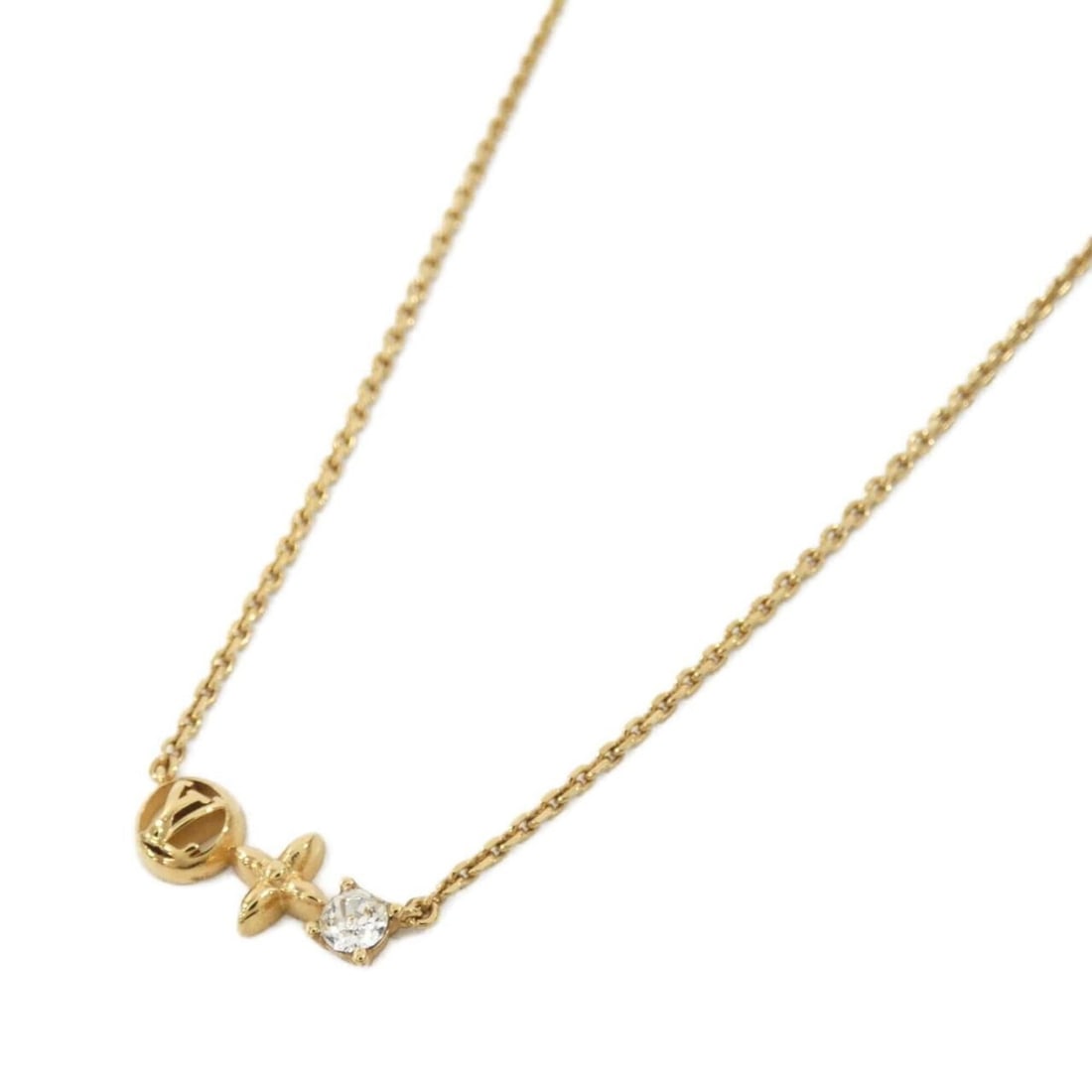 Louis Vuitton Petit Necklace M00368: --- Catalog ---Category: SizePendant Size: 6mm x 17mm / 0.23'' x 0.66''Neck Circumference: 35 cm - 40.5 cm / 13.77'' - 15.94''Category: DesignColor: Clear, GoldGender: Women,MenNecklace Type: