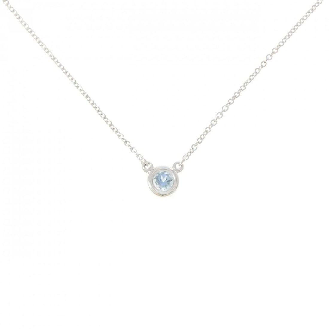 Tiffany & Co. By the Yard Necklace: --- Catalog ---Category: SizePendant Size: 5.9mm x 5.9mm / 0.23'' x 0.23''Neck Circumference: 41 cm / 16.14''Category: DesignColor: SilverStone: AquamarineGender: WomenMaterial: Silver 925Necklace