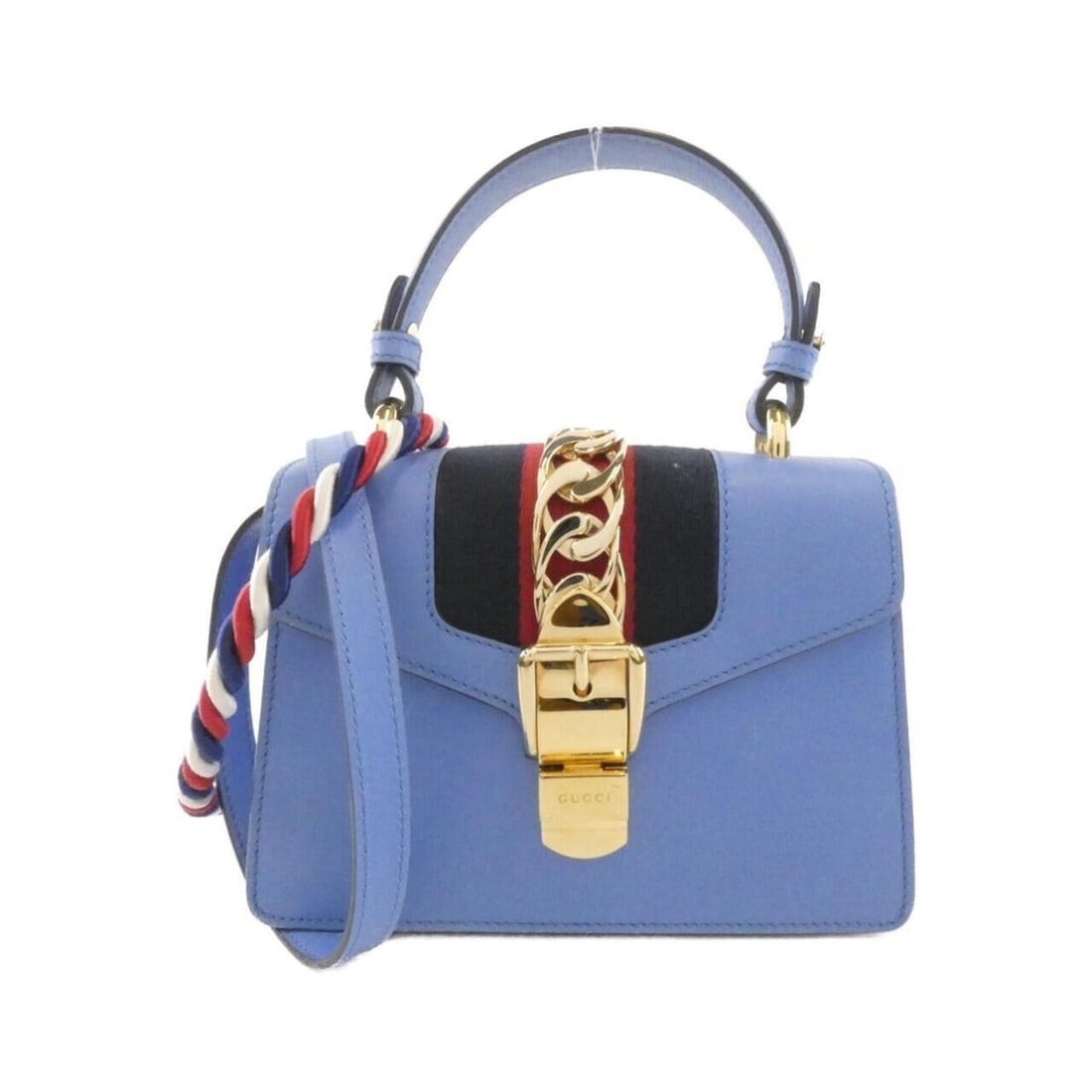 Gucci Sylvie 470270 D4ZAG Handbag: --- Catalog ---Category: SizeSize (HxWxD): 14cm x 20cm x 8cm / 5.51'' x 7.87'' x 3.14''Category: DesignType: HandbagColor: Light blueGender: WomenMaterial: Leather Category: GeneralMPN: 470270