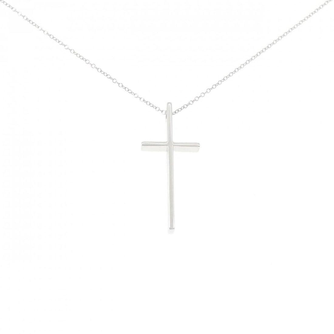 Tiffany Cross Necklace: --- Catalog ---Category: SizeWidth: 1mm / 0.04''Weight: 5.3g / 0.18oz.Pendant Size: 30.2mm x 13.4mm / 1.18'' x 0.52''Neck Circumference: 48 cm / 18.89''Category: DesignGender: WomenMaterial: White