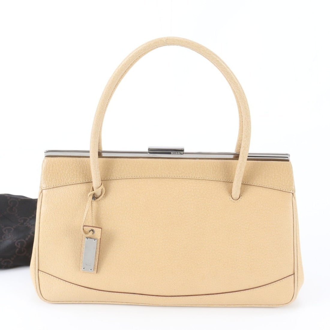 Gucci 92726 Leather Handbag Tote Bag Beige Brand Women's (1 of 9)