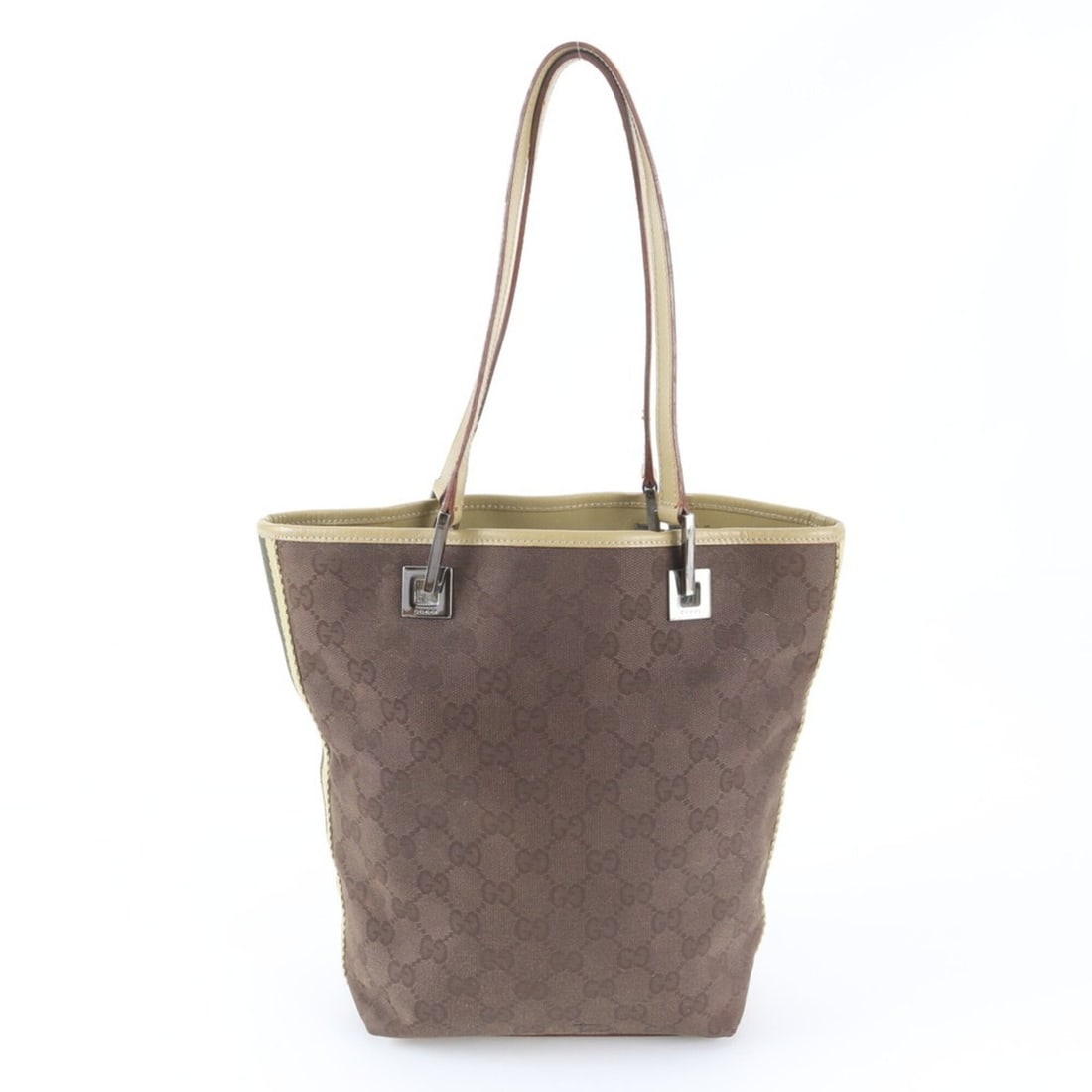 Gucci GG Canvas 31244 Leather Handbag Tote Bag Brown Brand Women's: --- Catalog ---Category: SizeSize (HxWxD): 24cm x 17cm x 9cm / 9.44'' x 6.69'' x 3.54''Category: DesignType: Handbag, Tote bagColor: Beige, BrownGender: WomenMaterial: Leather , Canvas Category: