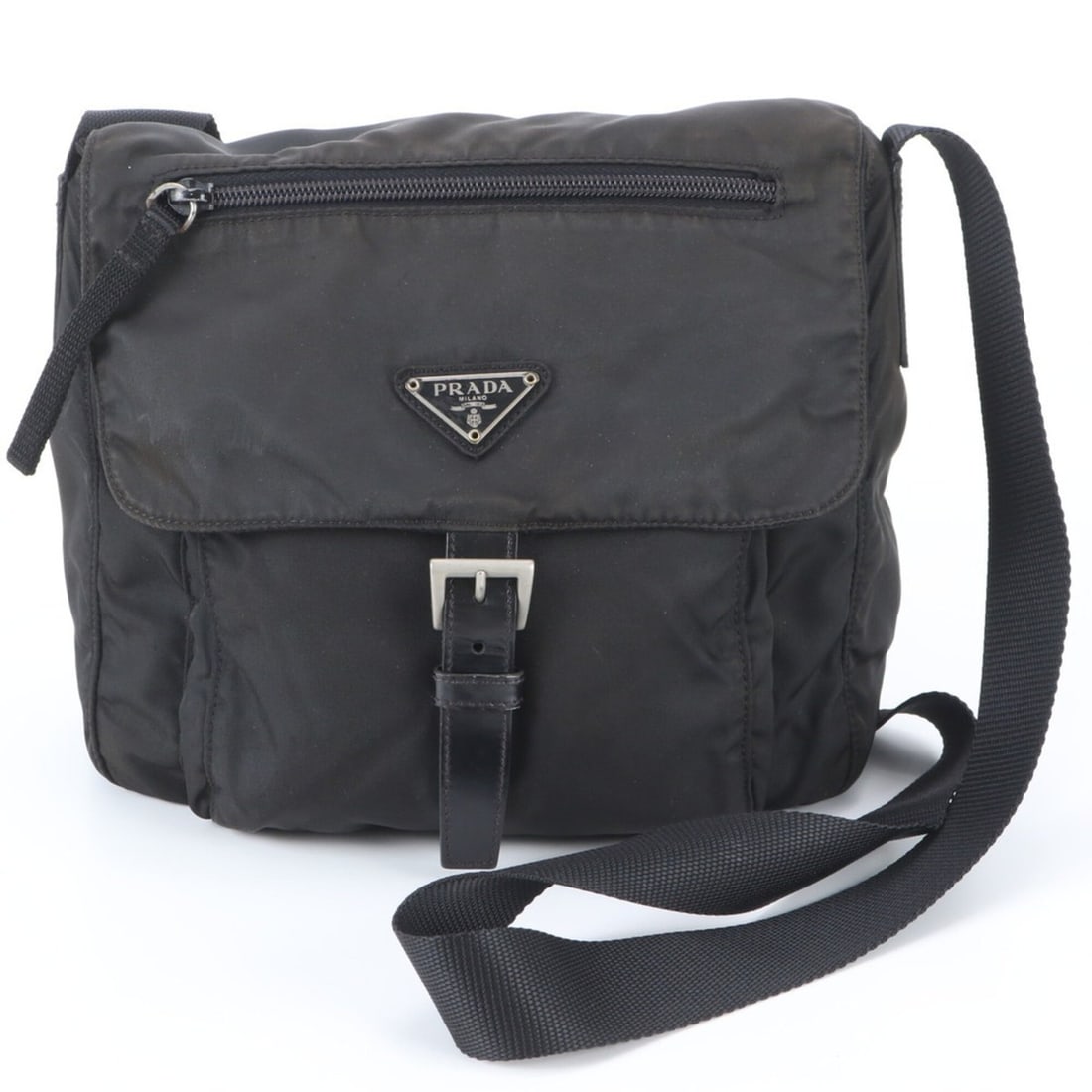 Prada Tessuto Nylon Triangle Logo Leather Shoulder Bag, Crossbody, Black, Men's: --- Catalog ---Category: SizeSize (HxWxD): 21cm x 23cm x 8cm / 8.26'' x 9.05'' x 3.14''Category: DesignType: Shoulder bagColor: BlackGender: MenMaterial: Nylon , Leather Category: GeneralBrand: PradaC