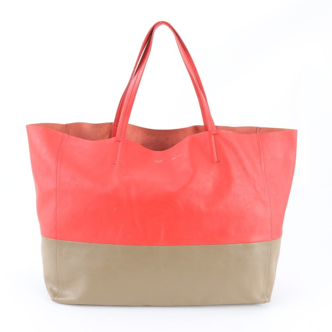 Celine Bicolor Horizontal Cabas Leather Tote Bag Handbag Shoulder for Women (1 of 12)