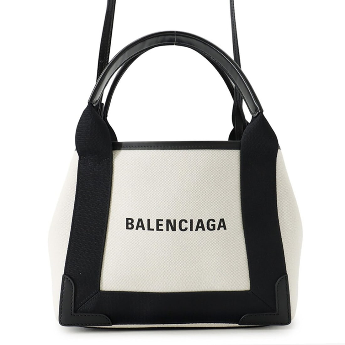 Balenciaga handbag Navy Cabas XS 390346 BALENCIAGA black white (1 of 19)