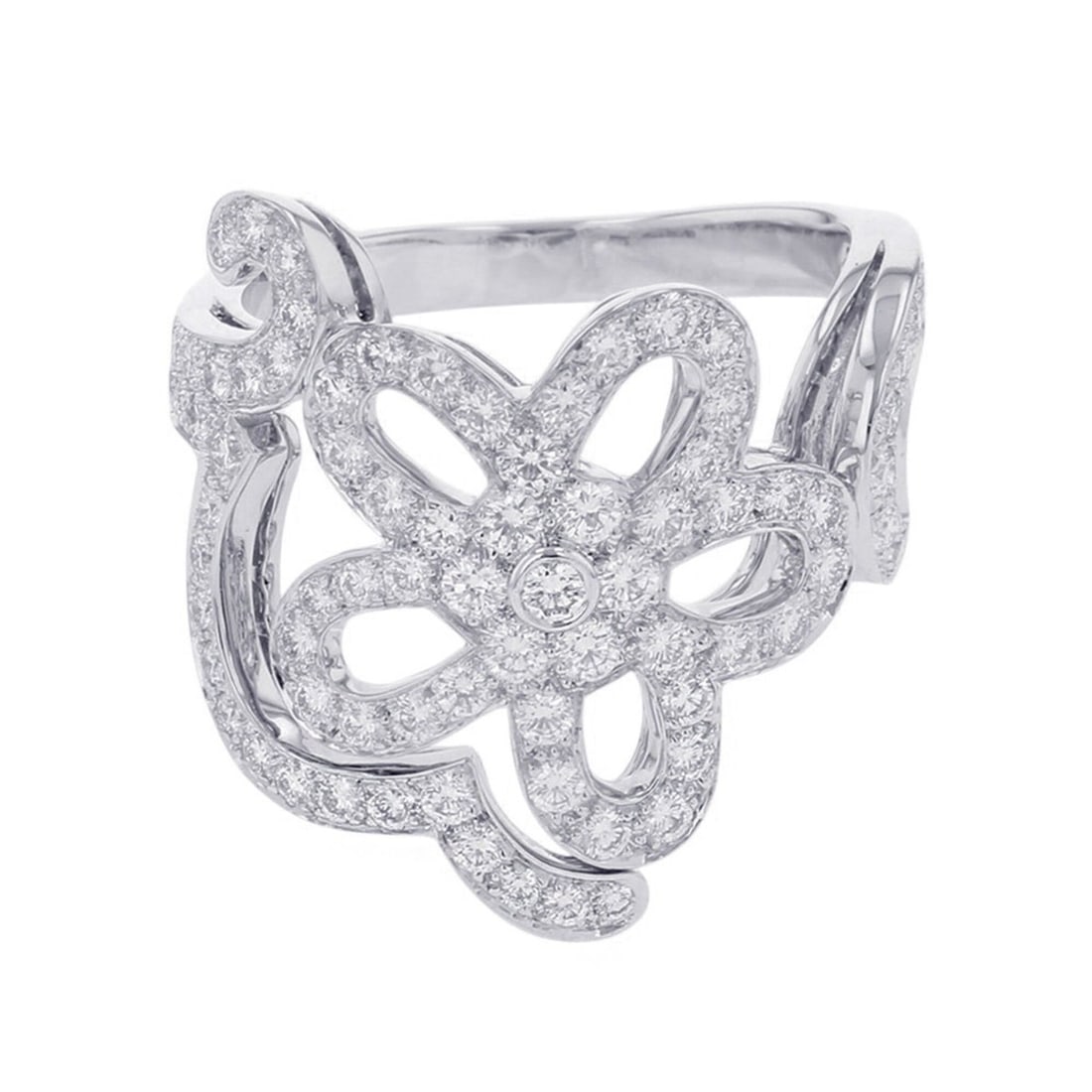 Van Cleef & Arpels Dentelle Diamond Ring, 18K White Gold, Size 53.: --- Catalog ---Category: SizeWeight: 6.6g / 0.23oz.JP Size: 13US Size: 6.5Category: DesignType: Band ringStone: DiamondGender: WomenMaterial: White gold (18K)Category: GeneralBrand: Van Cleef & Arpels