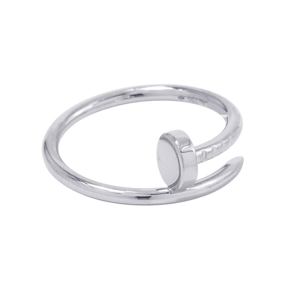 Cartier Juste un Clou Ring SM Small Model 18KWG White Gold Size 52 B4226000: --- Catalog ---Category: SizeWeight: 3.6g / 0.12oz.JP Size: 12US Size: 6.5Category: DesignType: Band ringGender: WomenMaterial: White gold (18K)Category: GeneralLine: Juste un ClouBrand: Cartier--- It