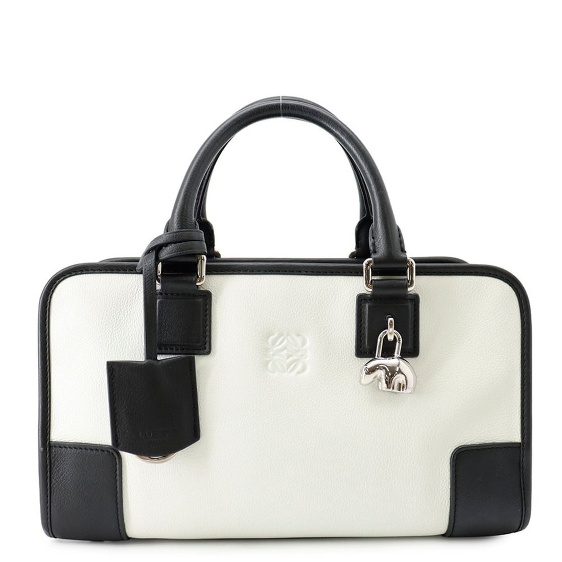 Loewe Amazona 28 Limited Edition Bicolor Leather Handbag 35279A03PL LOEWE White Black: --- Catalog ---Category: SizeWeight: 840g / 1.85lb.Size (HxWxD): 16.5cm x 29.5cm x 14cm / 6.49'' x 11.61'' x 5.51''Category: DesignType: HandbagColor: Black, WhiteGender: WomenClosure: ZipperMaterial: