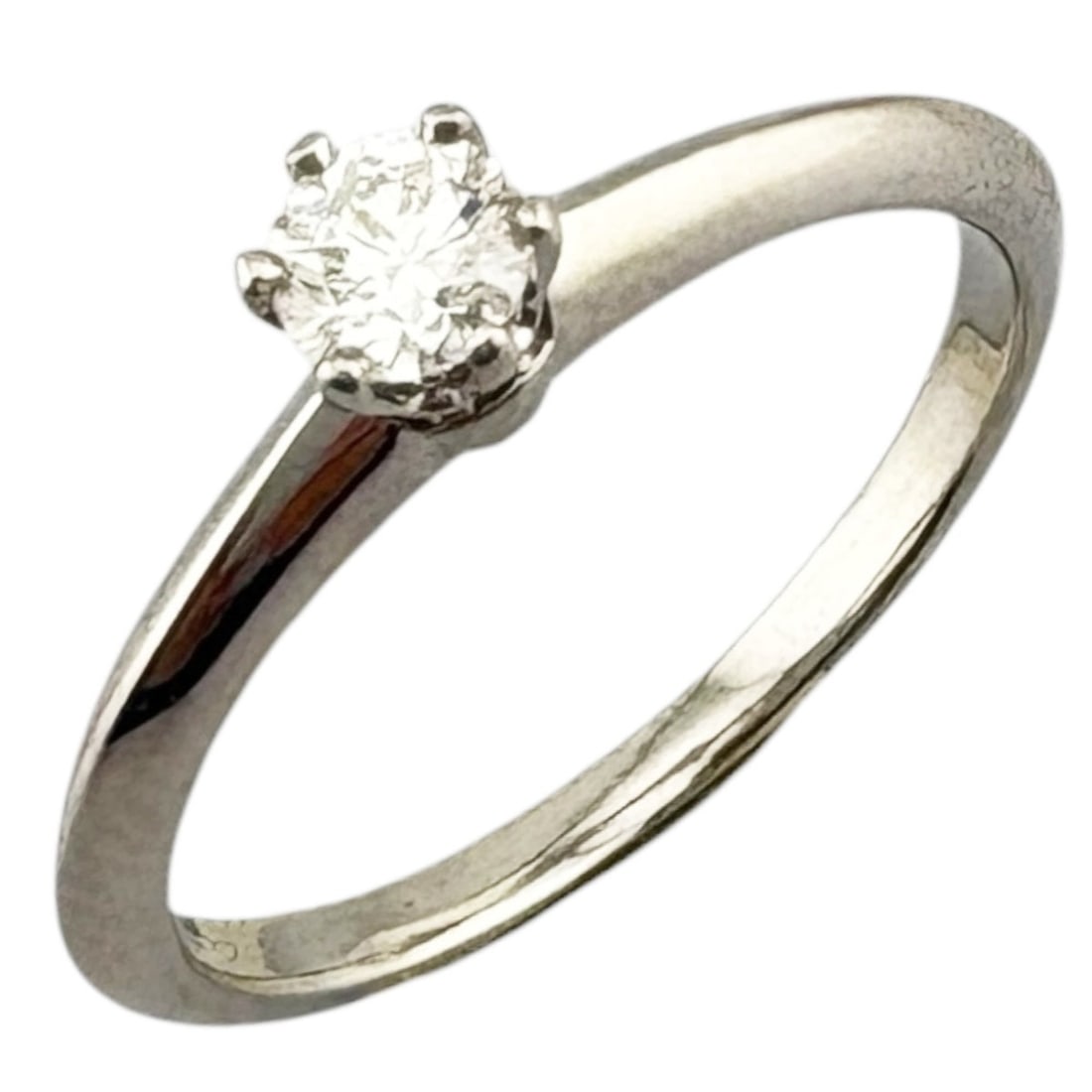 Tiffany & Co. Solitaire Ring, 1 Pt950 Platinum, 0.19ct Diamond, Women's, Pre-owned. (1 of 10)