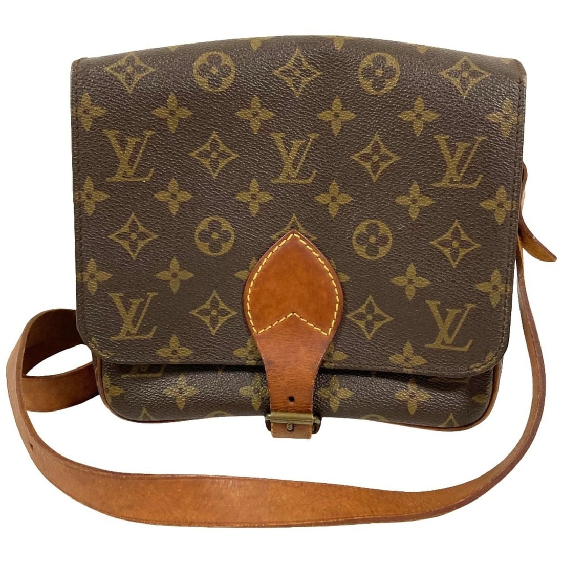 LOUIS VUITTON Louis Vuitton Cartouchiere MM Monogram Shoulder Bag M51253 Brown Men's Women's (1 of 15)