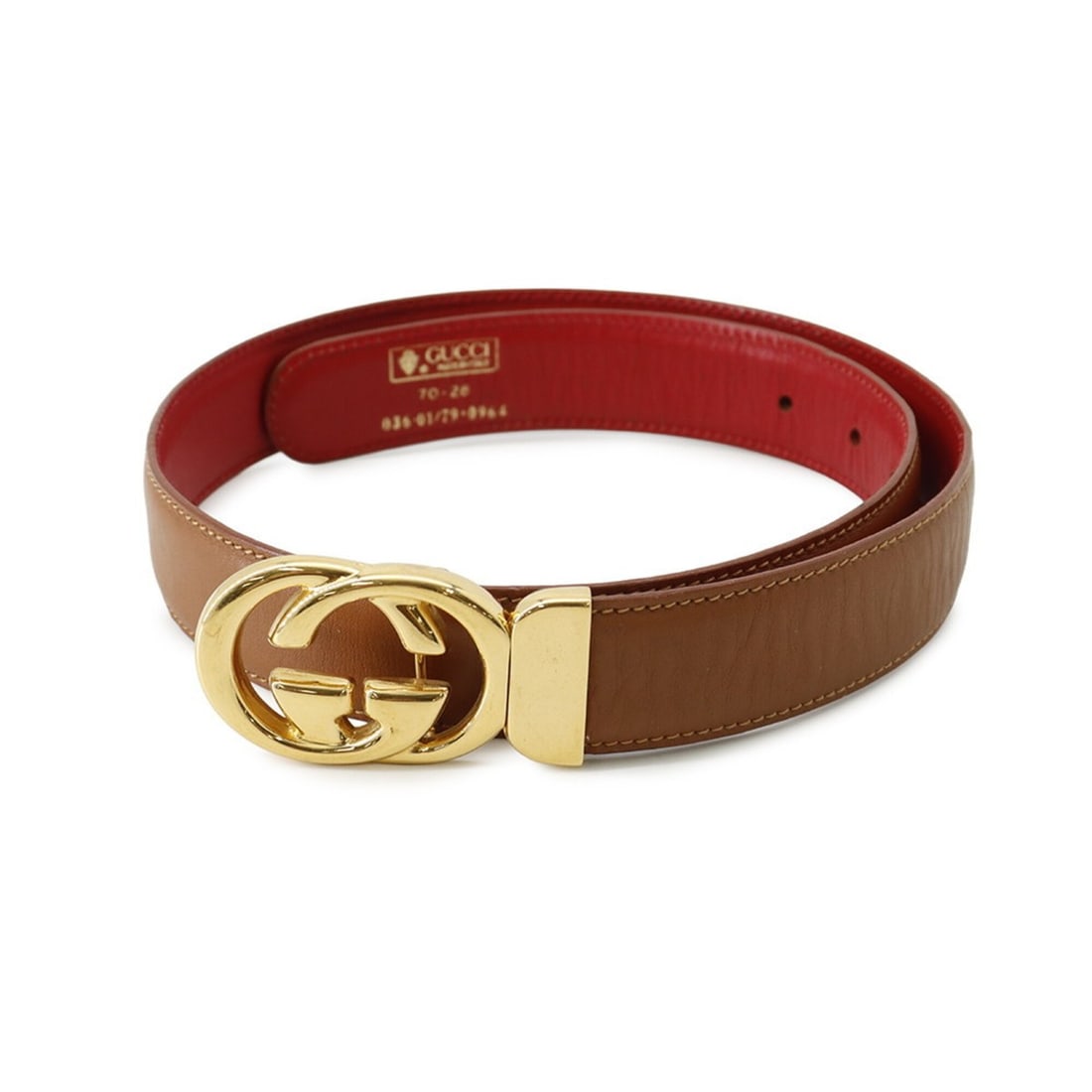 Gucci Double G Leather Reversible Belt, Size 70. (GUCCI belt, women's belt) (1 of 14)