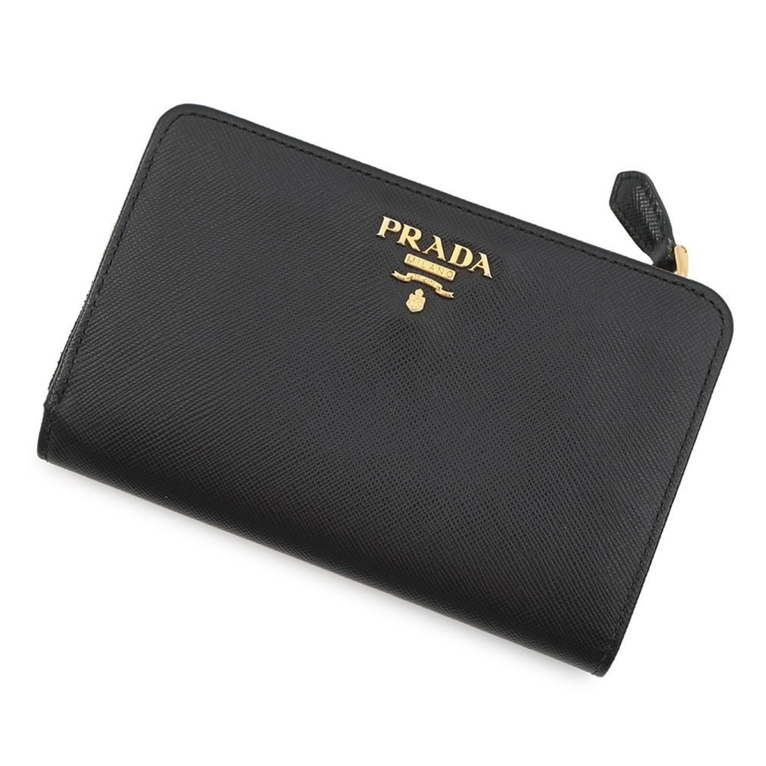 Prada bifold wallet, Saffiano leather, PRADA black, women's, WALLET (1 of 16)