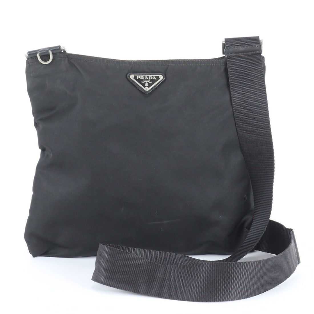 Prada Tessuto Nylon Leather Shoulder Bag, Crossbody Messenger Black, Men's (1 of 10)