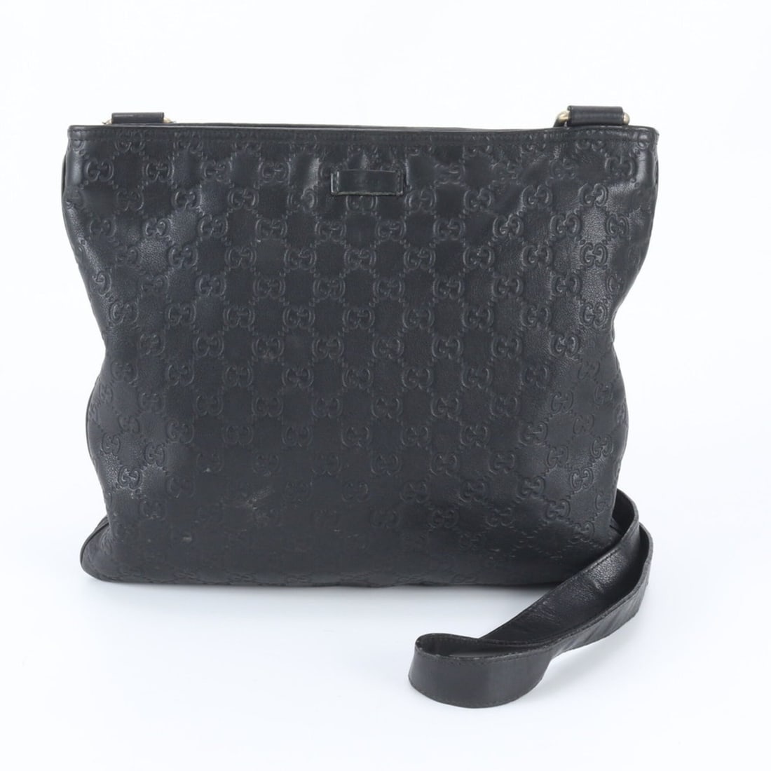 Gucci Guccissima 201446 Leather Shoulder Bag, Crossbody Messenger Black, Men's: --- Catalog ---Category: SizeSize (HxWxD): 29cm x 33cm x 4cm / 11.41'' x 12.99'' x 1.57''Category: DesignType: Shoulder bagColor: BlackGender: MenMaterial: Leather Category: GeneralMPN: 201446Brand: G